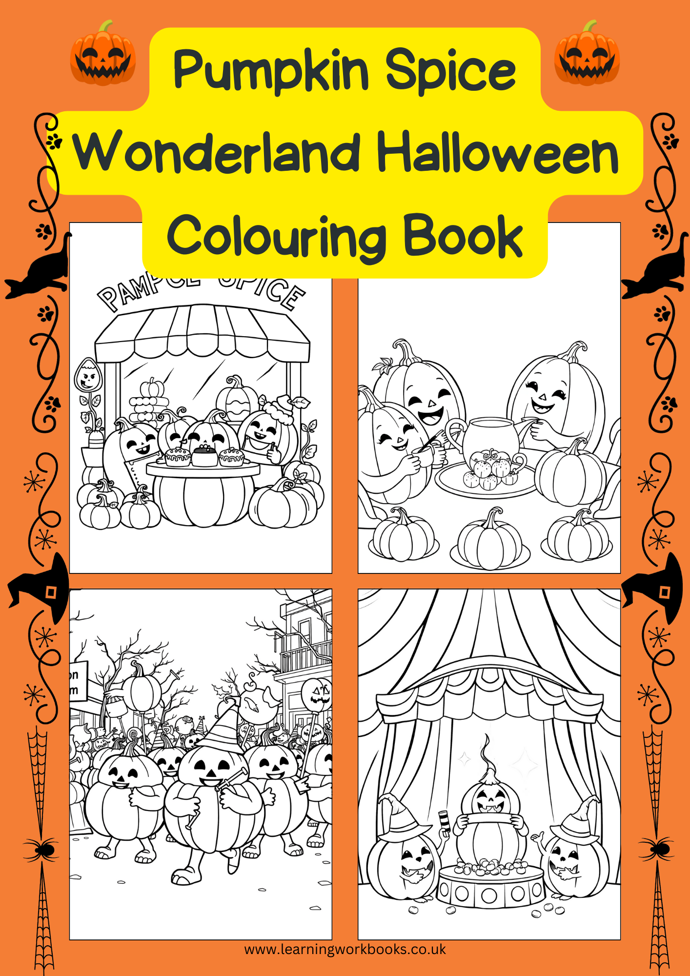 Pumpkin Spice Wonderland Halloween Colouring Book (downloadable digital product)