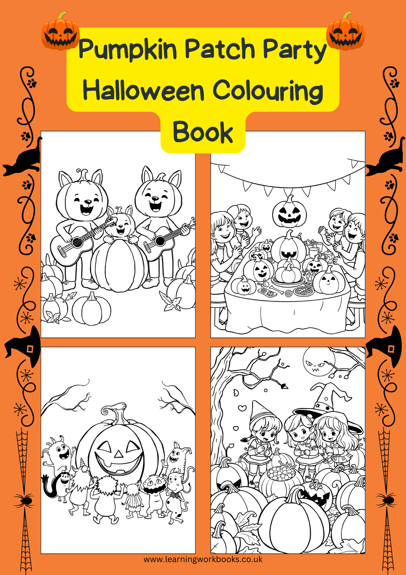 Pumpkin Patch Party Halloween Colouring Book (downloadable digital product)