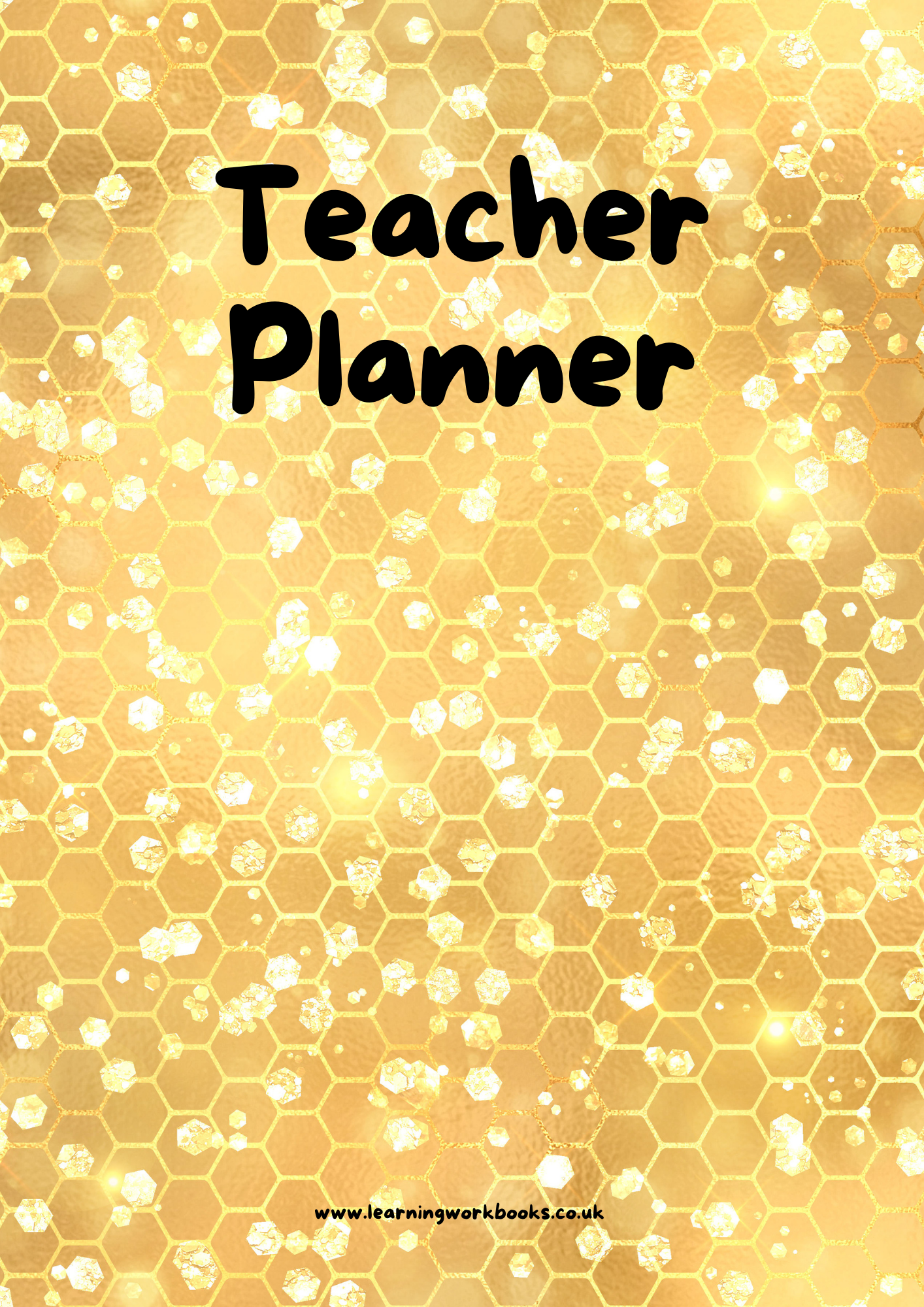 Honey Gold with Honeycomb Pattern Teacher Planner (downloadable digital product)