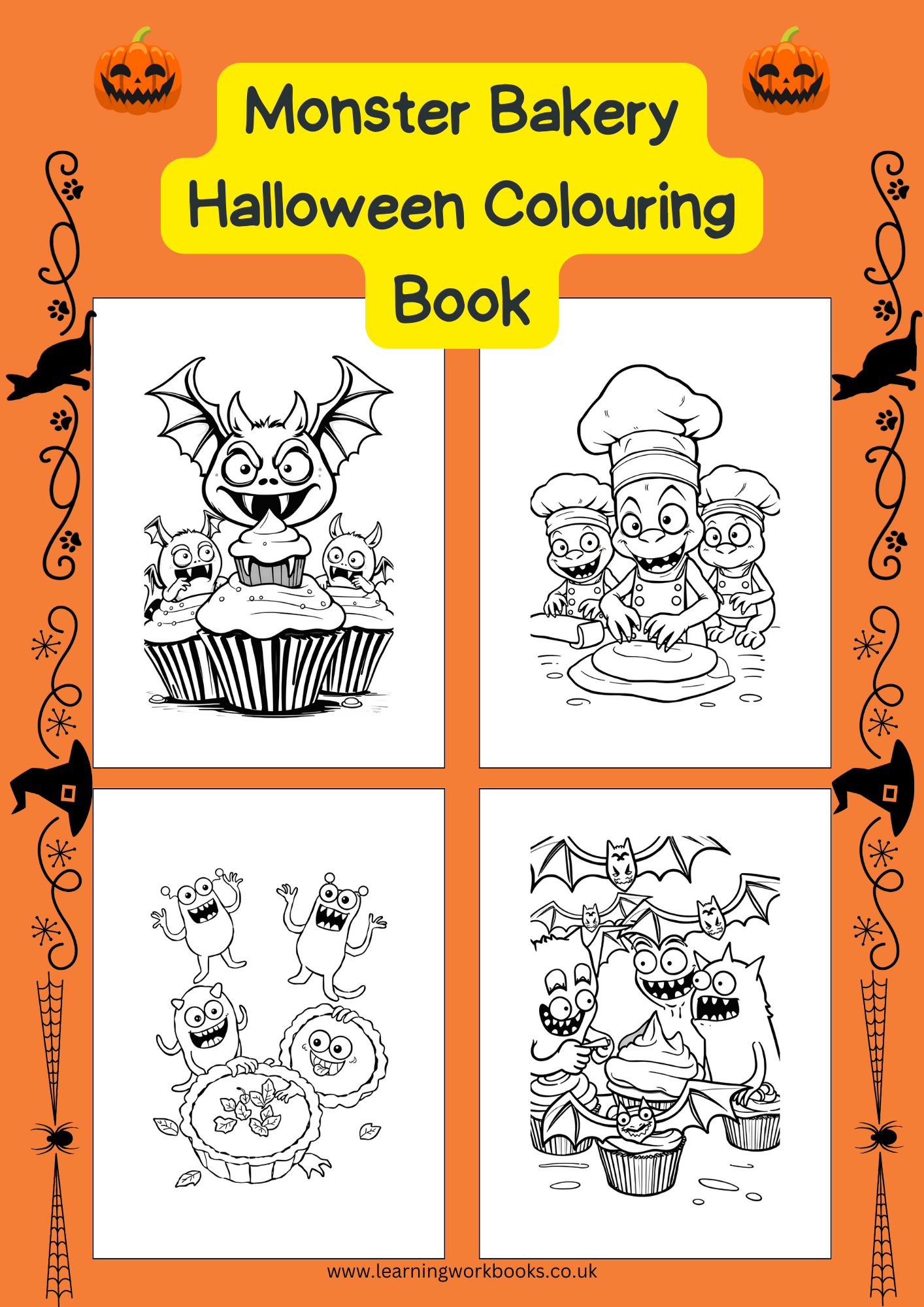 Monster Bakery Halloween Colouring Book (downloadable digital product)