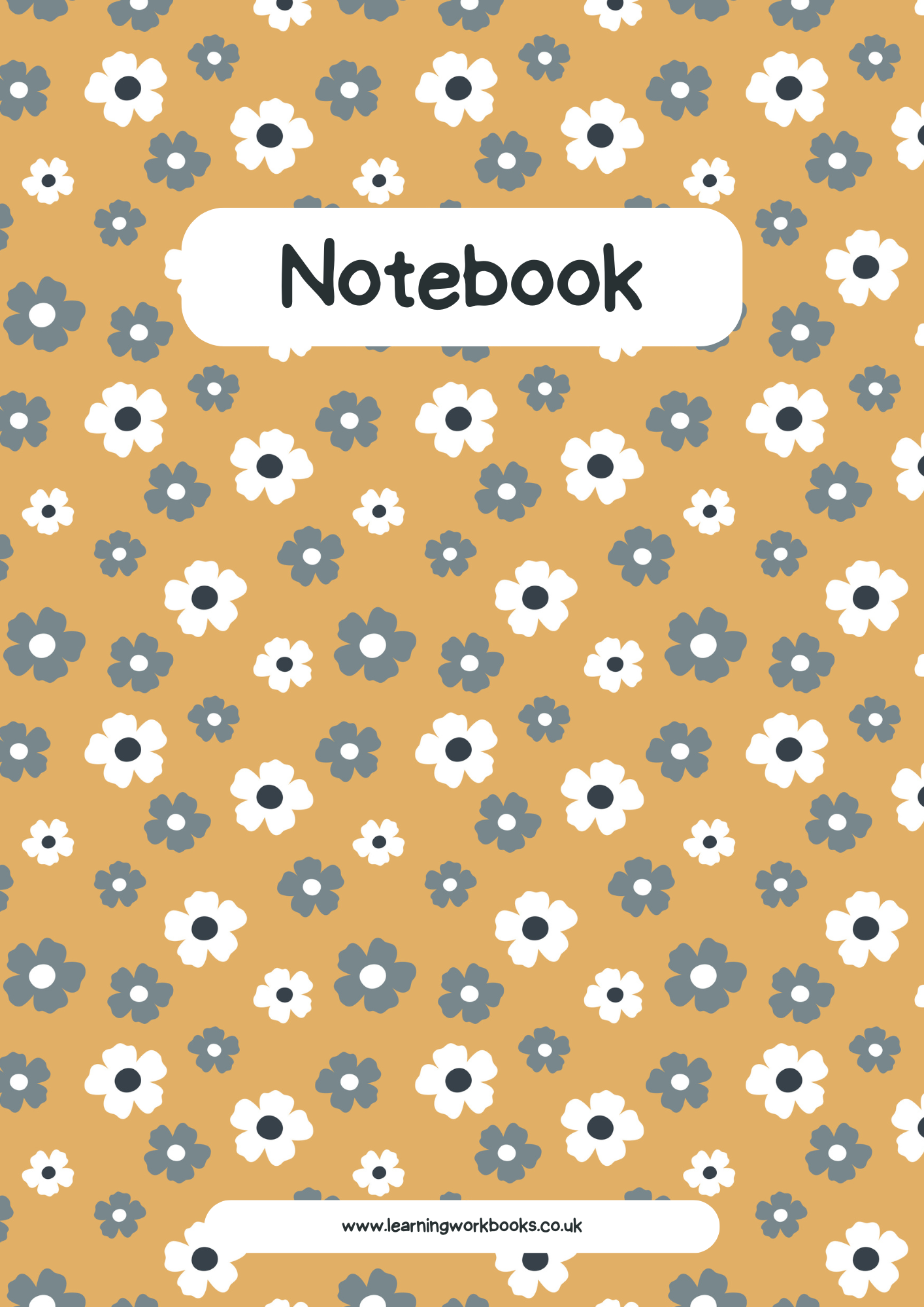 Blooming Flowers Notebook 5 - A4 Lined Notebook (downloadable digital product)