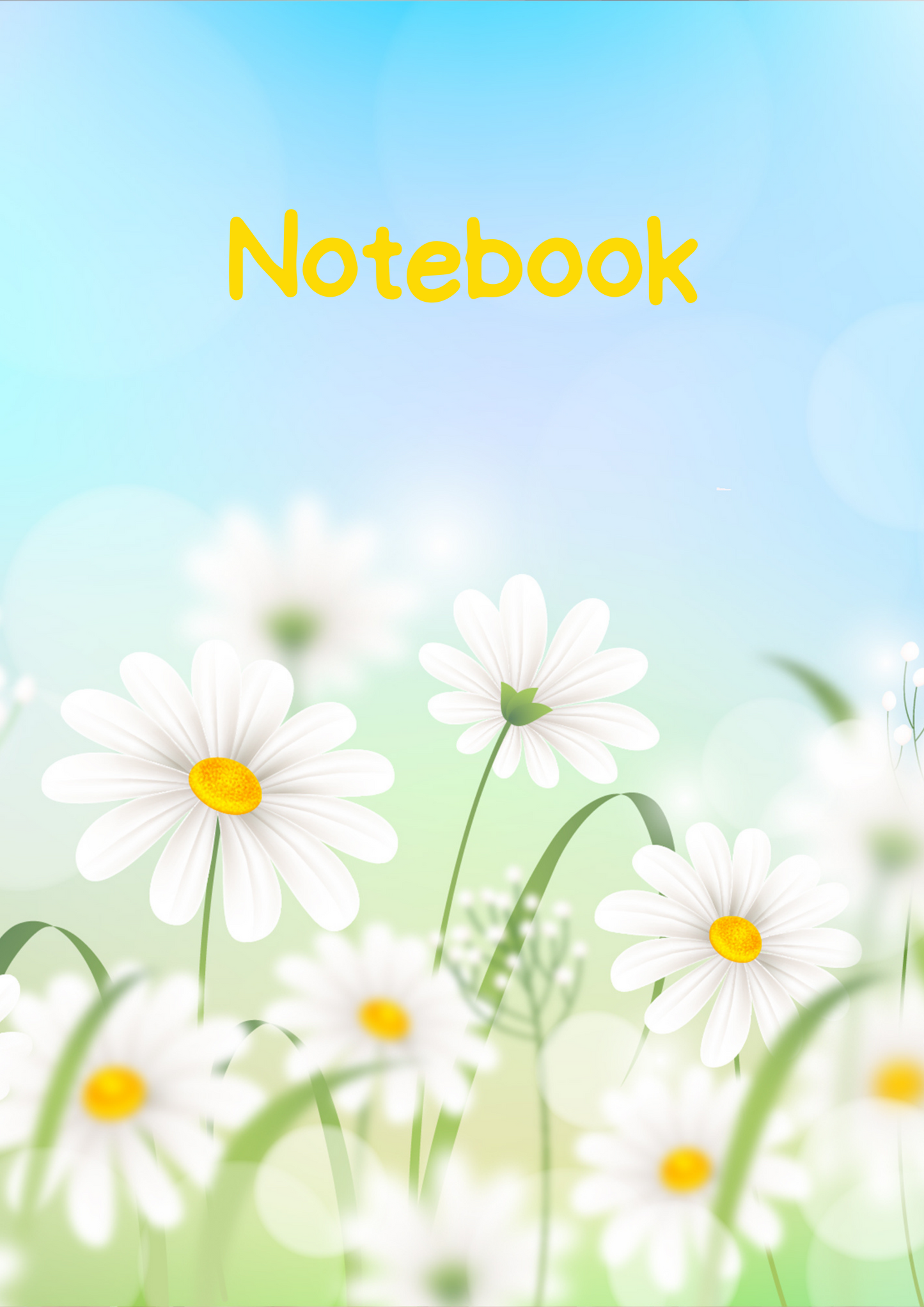 Daisies A4 Lined Notebook (downloadable digital product)