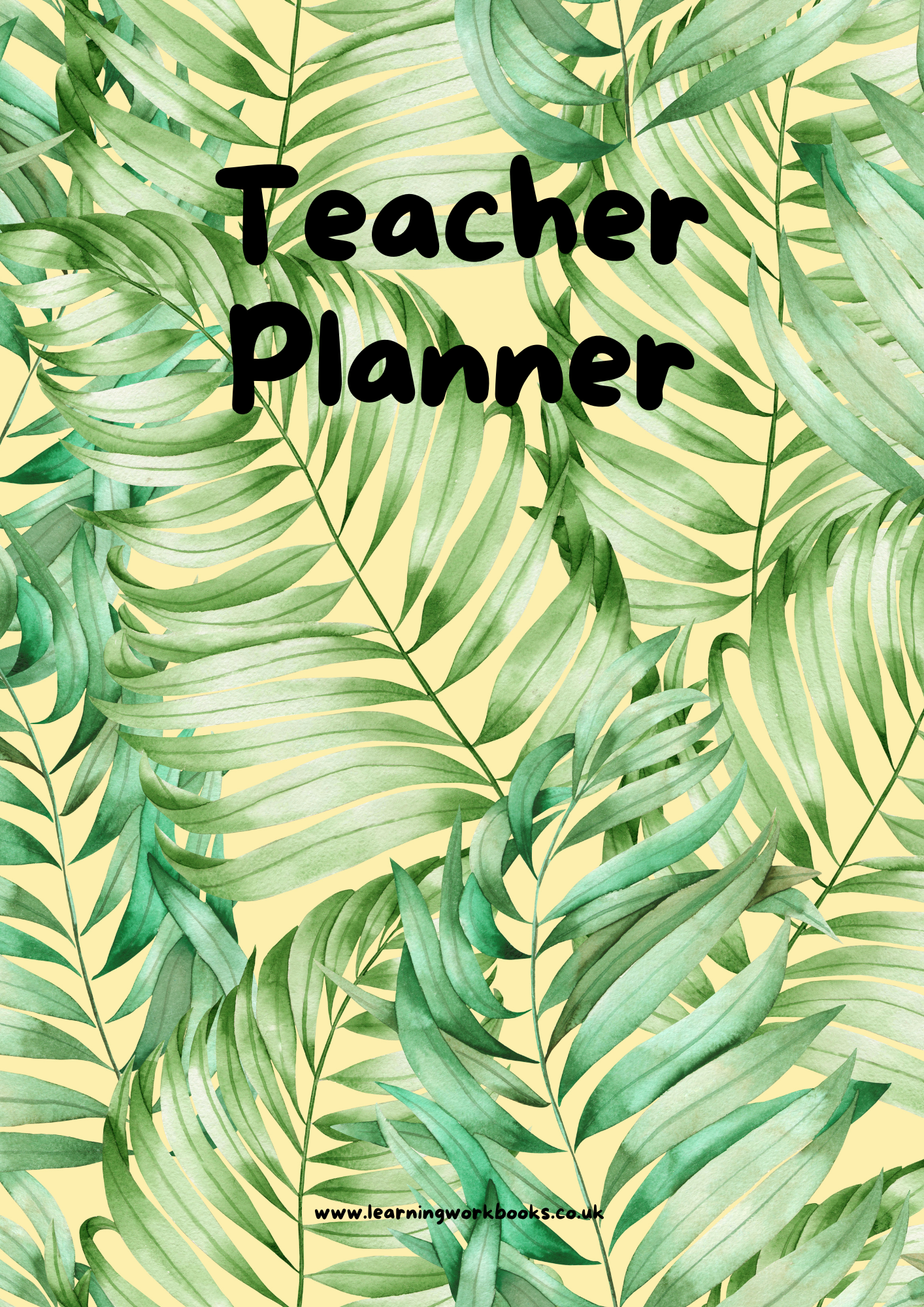 Tropical Green Leaves Teacher Planner (downloadable digital product)