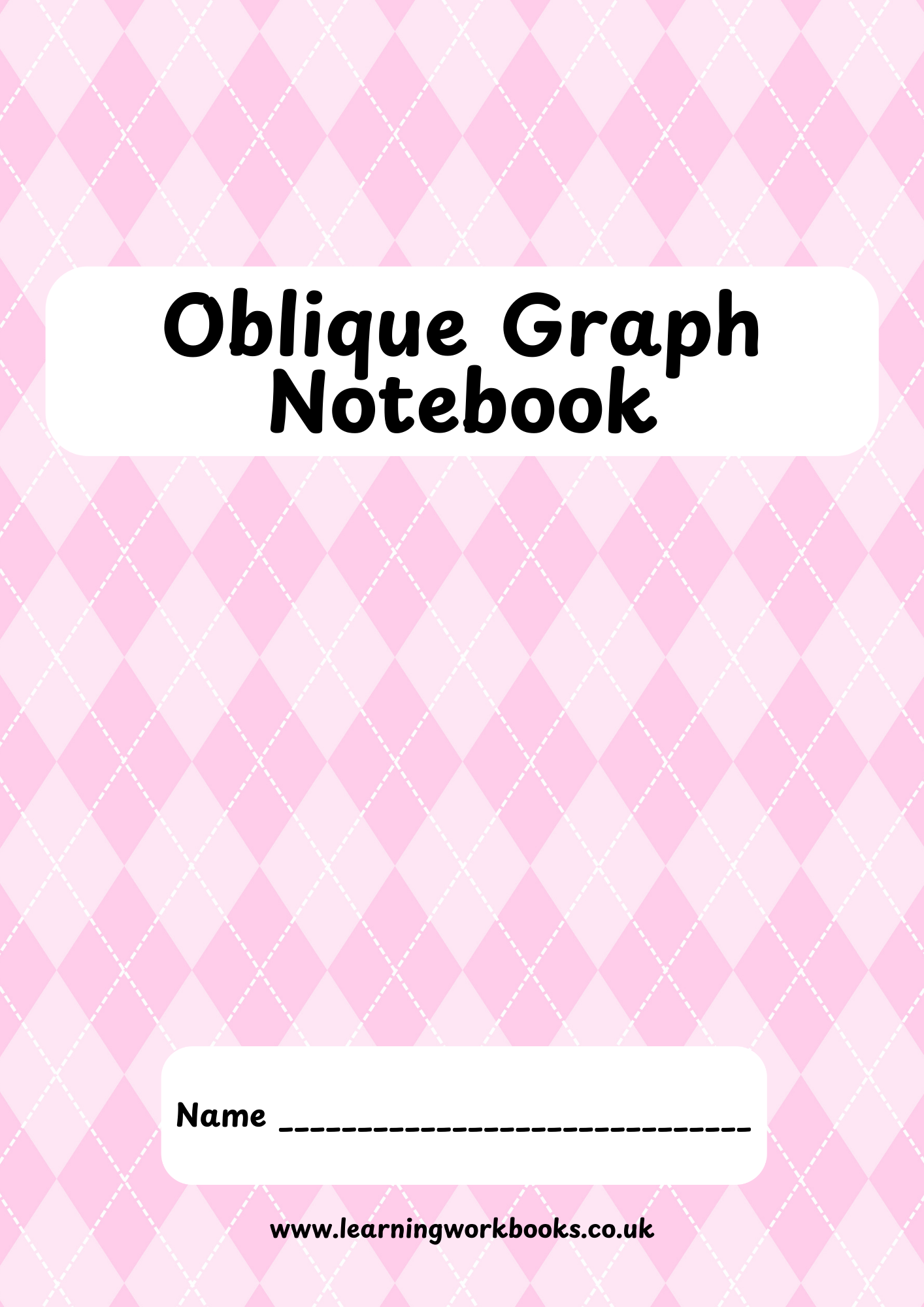 Argyle Small Oblique Graph Notebook 3 (downloadable digital product)