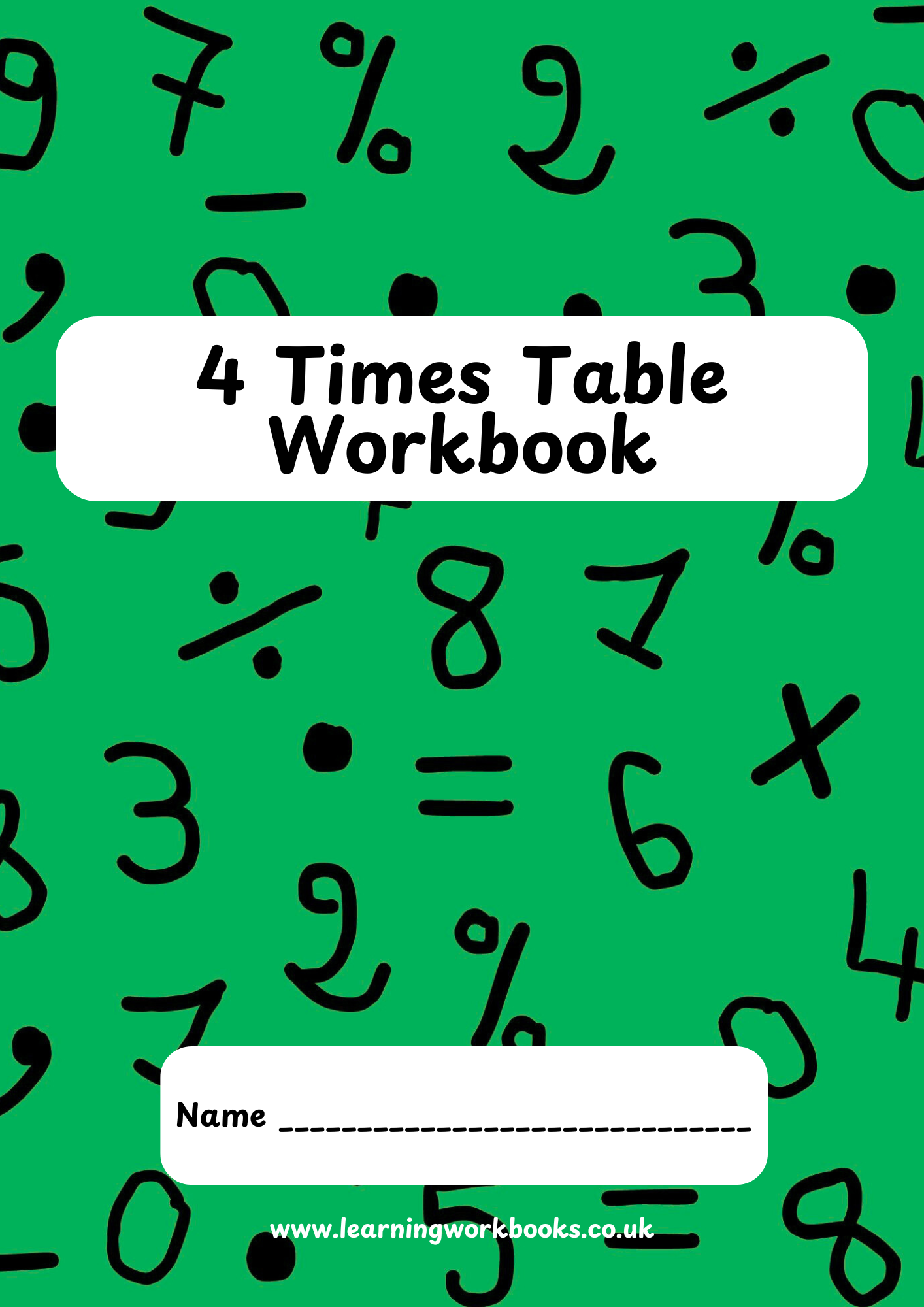 4 Times Table Workbook (downloadable digital product)