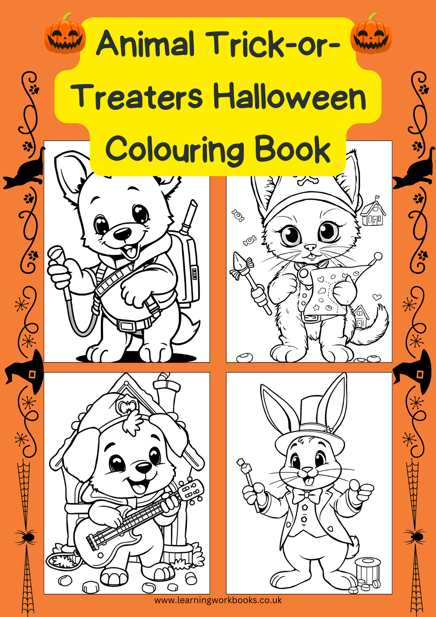 Animal Trick-or-Treaters Halloween Colouring Book (downloadable digital product)
