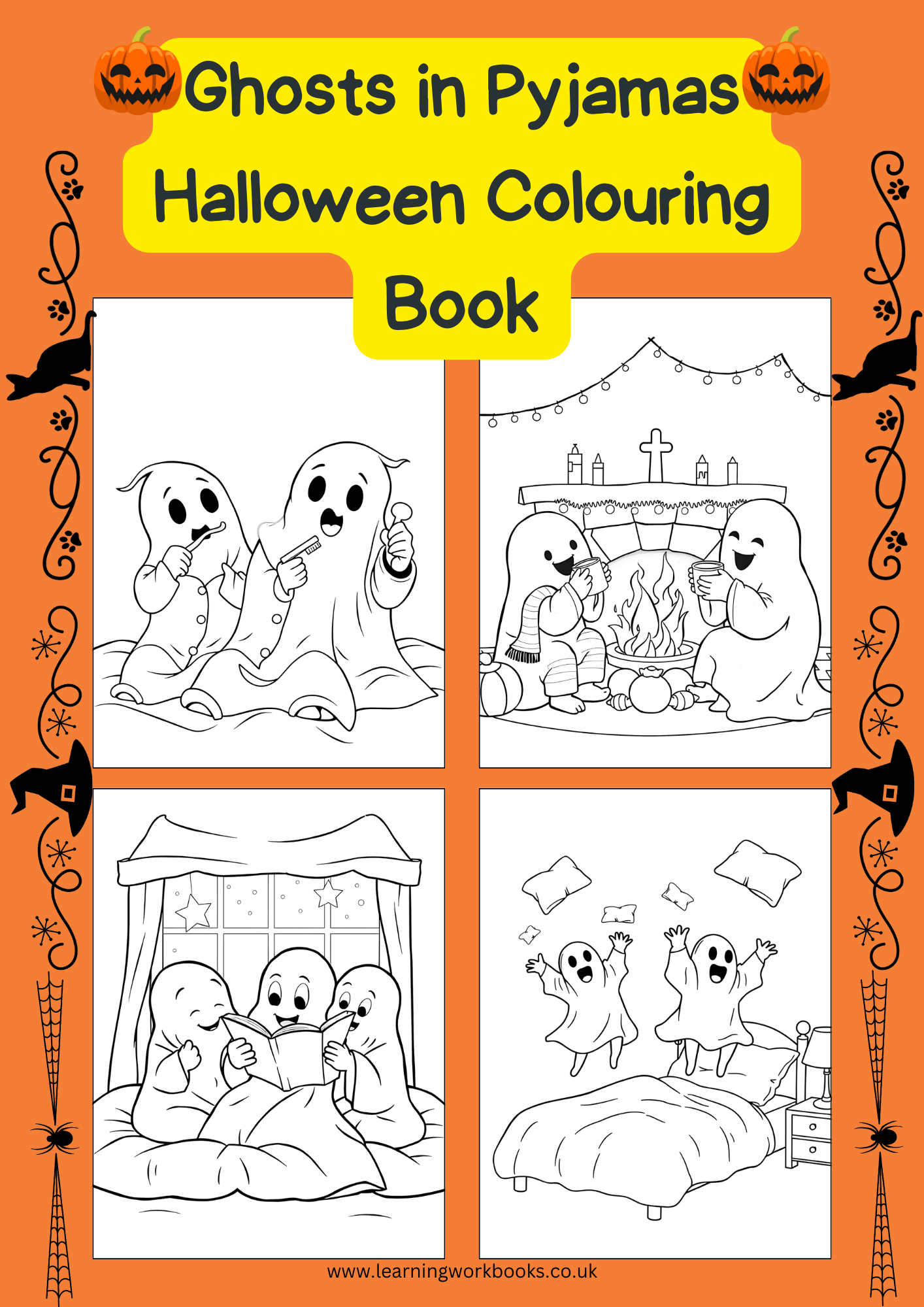 Ghosts in Pyjamas Halloween Colouring Book (downloadable digital product)