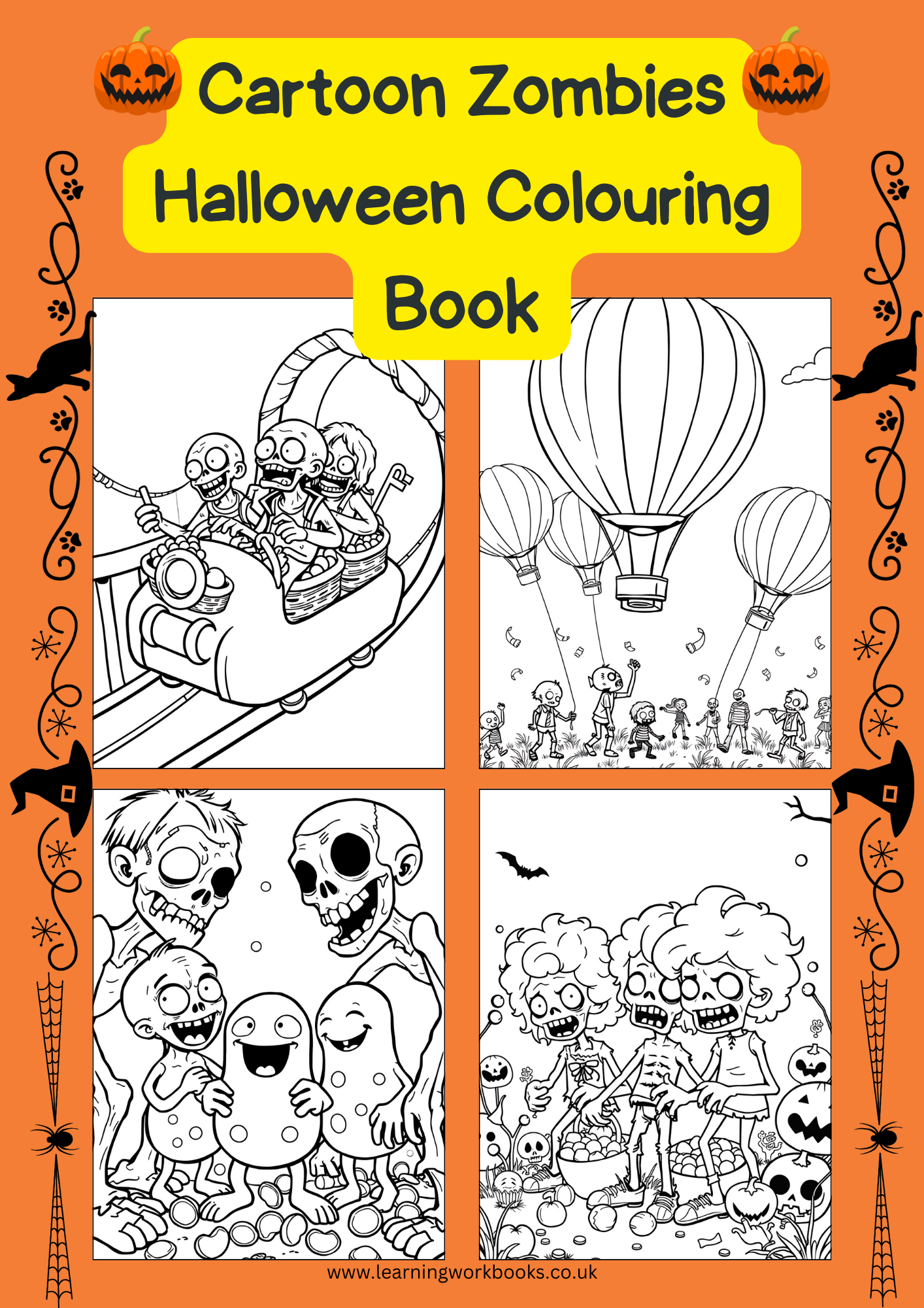 Cartoon Zombies Halloween Colouring Book (downloadable digital product)