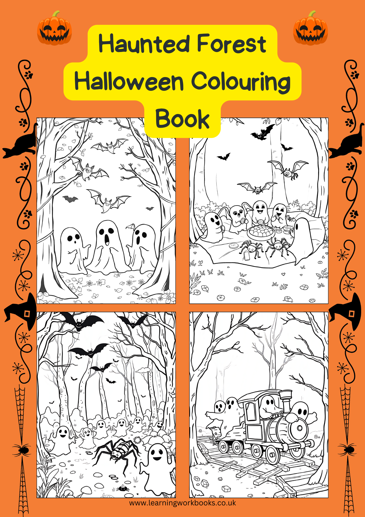Haunted Forest Halloween Colouring Book (downloadable digital product)