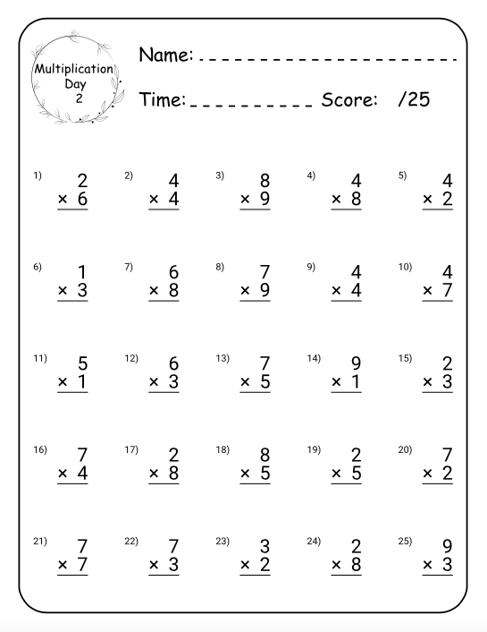 Maths Workbook: Multiplication (100 Downloadable Sheets of Times Tables Practice)