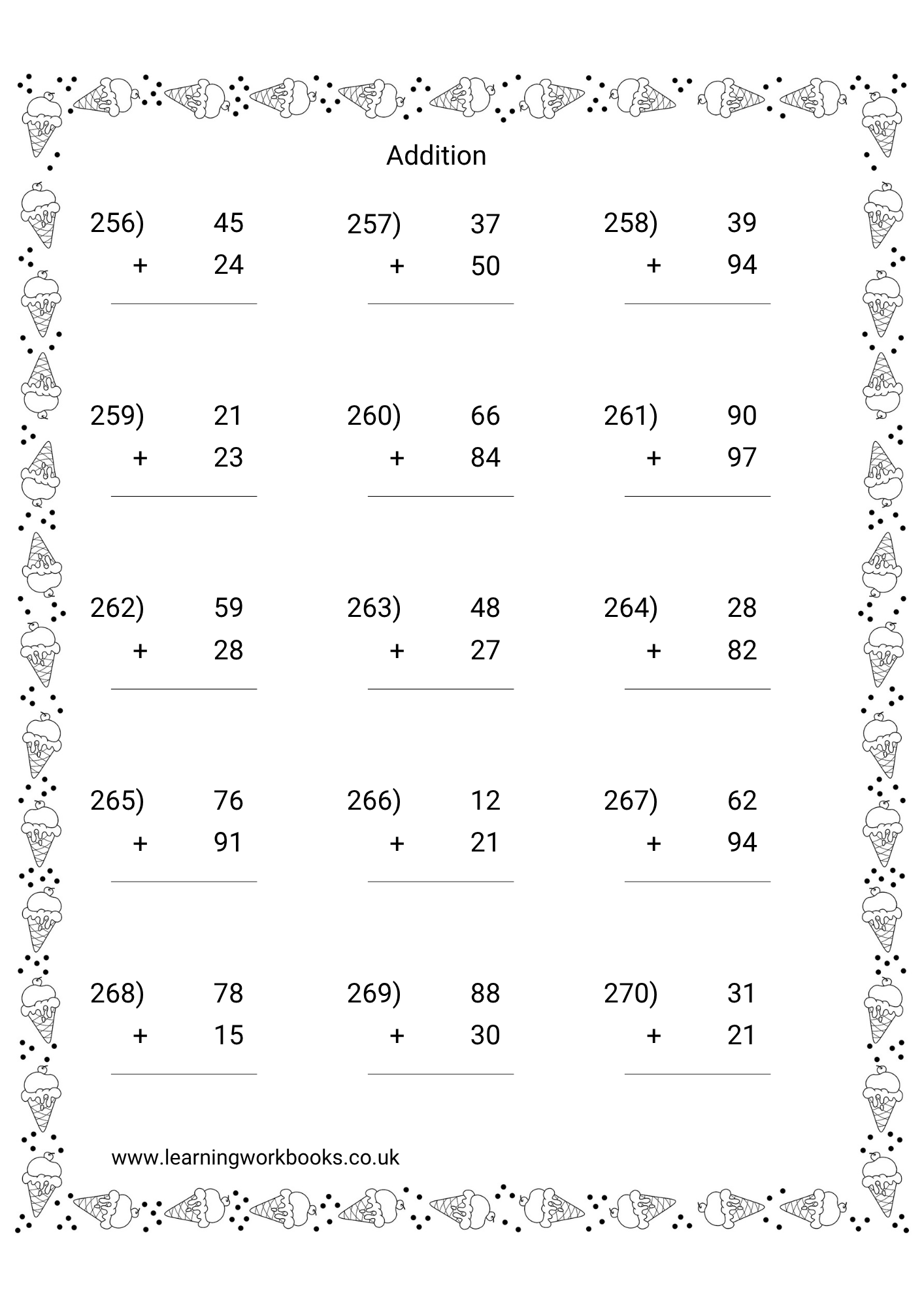 Adding Double Digits Workbook 2 (downloadable digital product)