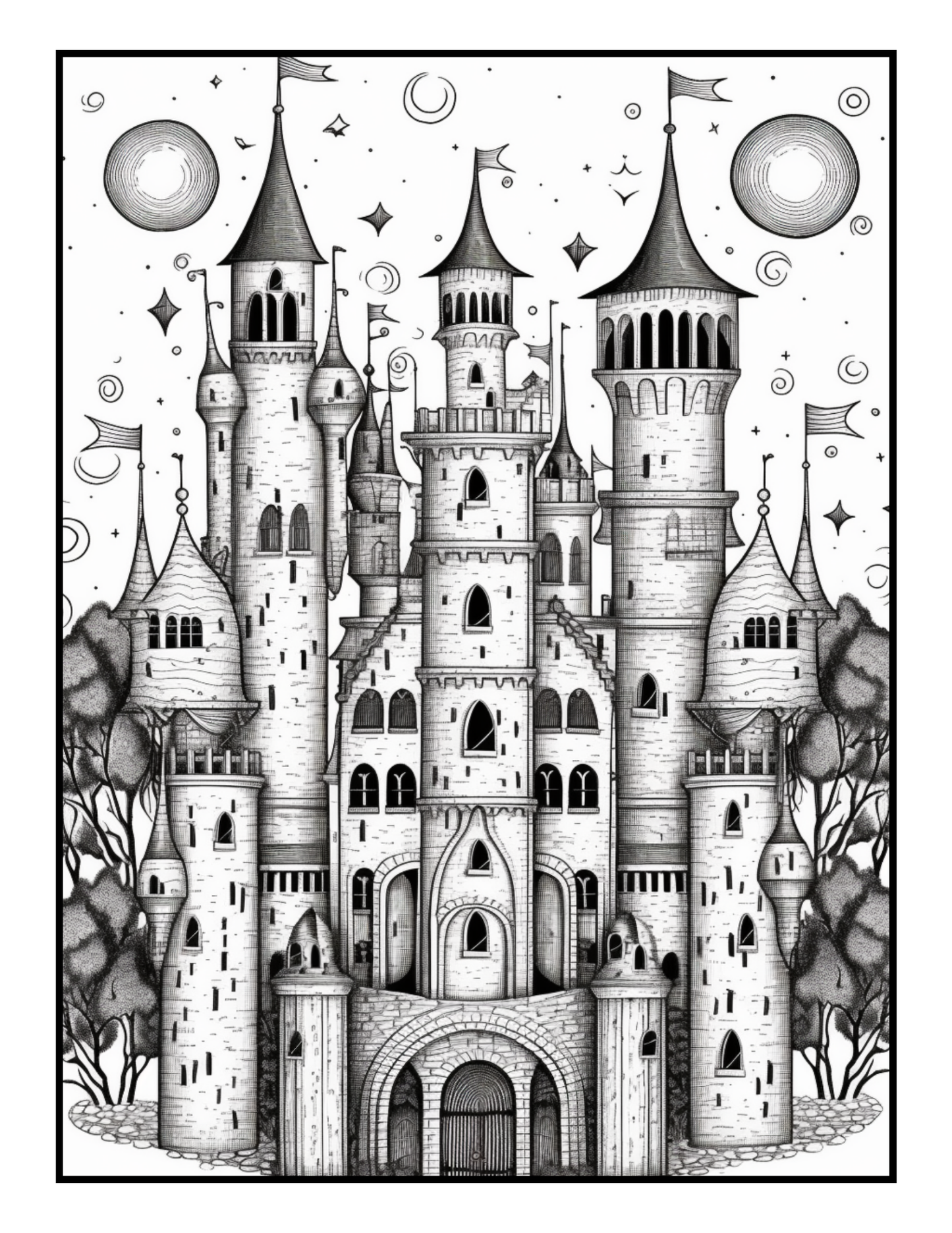 Castles Colouring Book 1 (downloadable digital product)