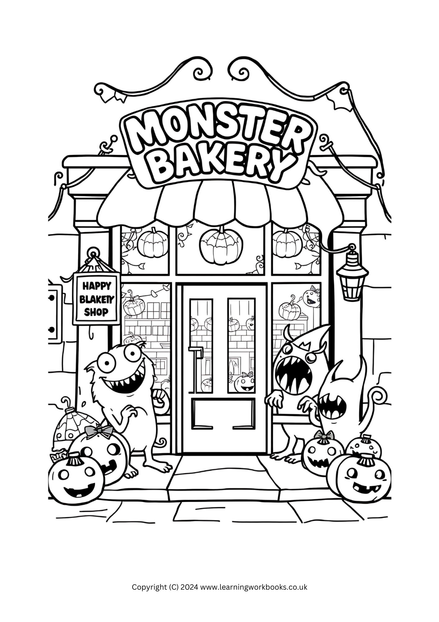 Monster Bakery Halloween Colouring Book (downloadable digital product)