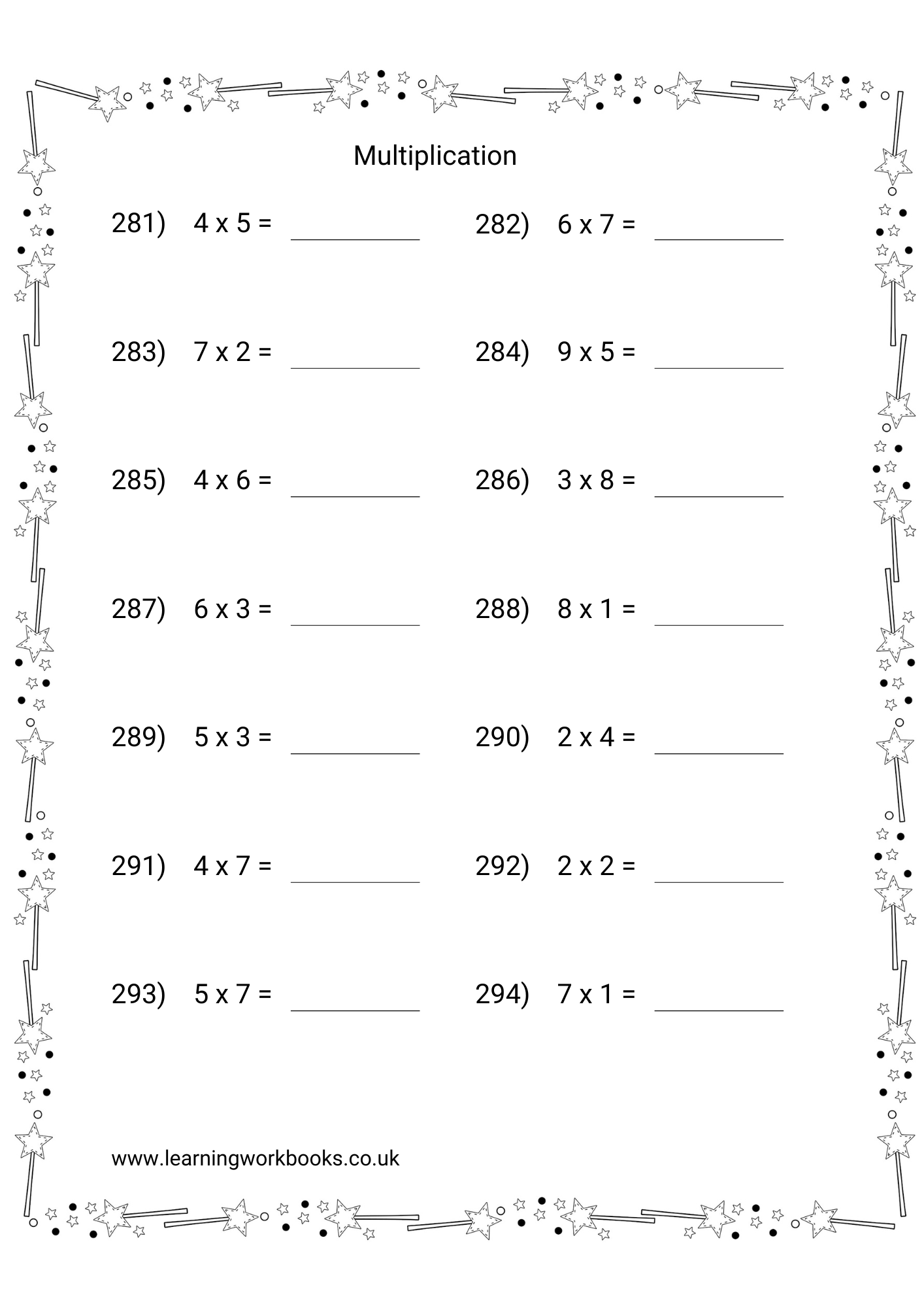 Multiplication: 2-9 Times Table Workbook 3 (downloadable digital product)
