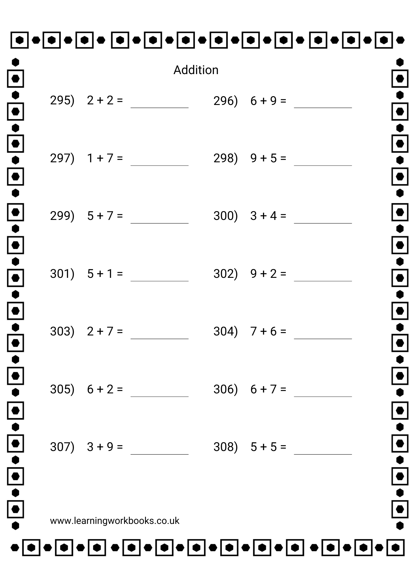 Adding Single Digits Workbook 5 (downloadable digital product)