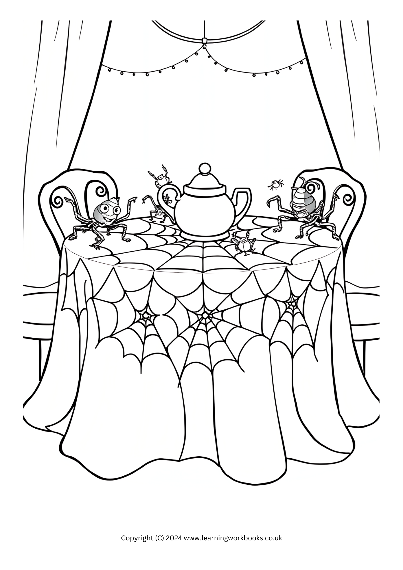 Halloween Tea Party Colouring Book (downloadable digital product)