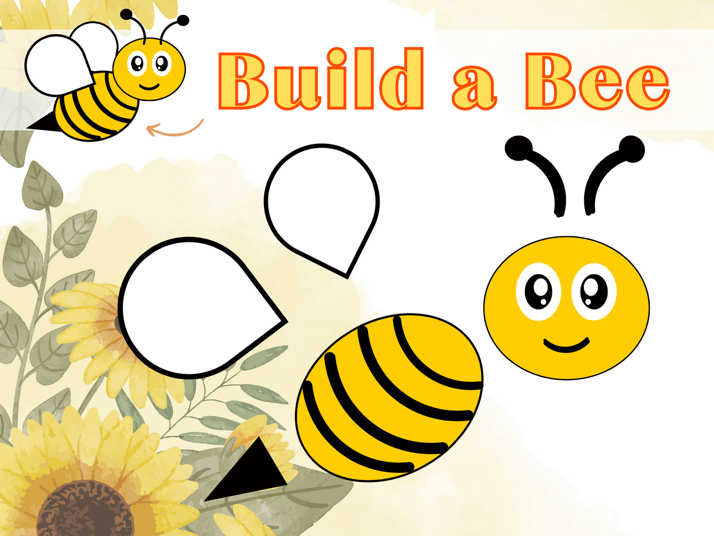 Build a Bee Arts and Crafts Template (downloadable digital product)
