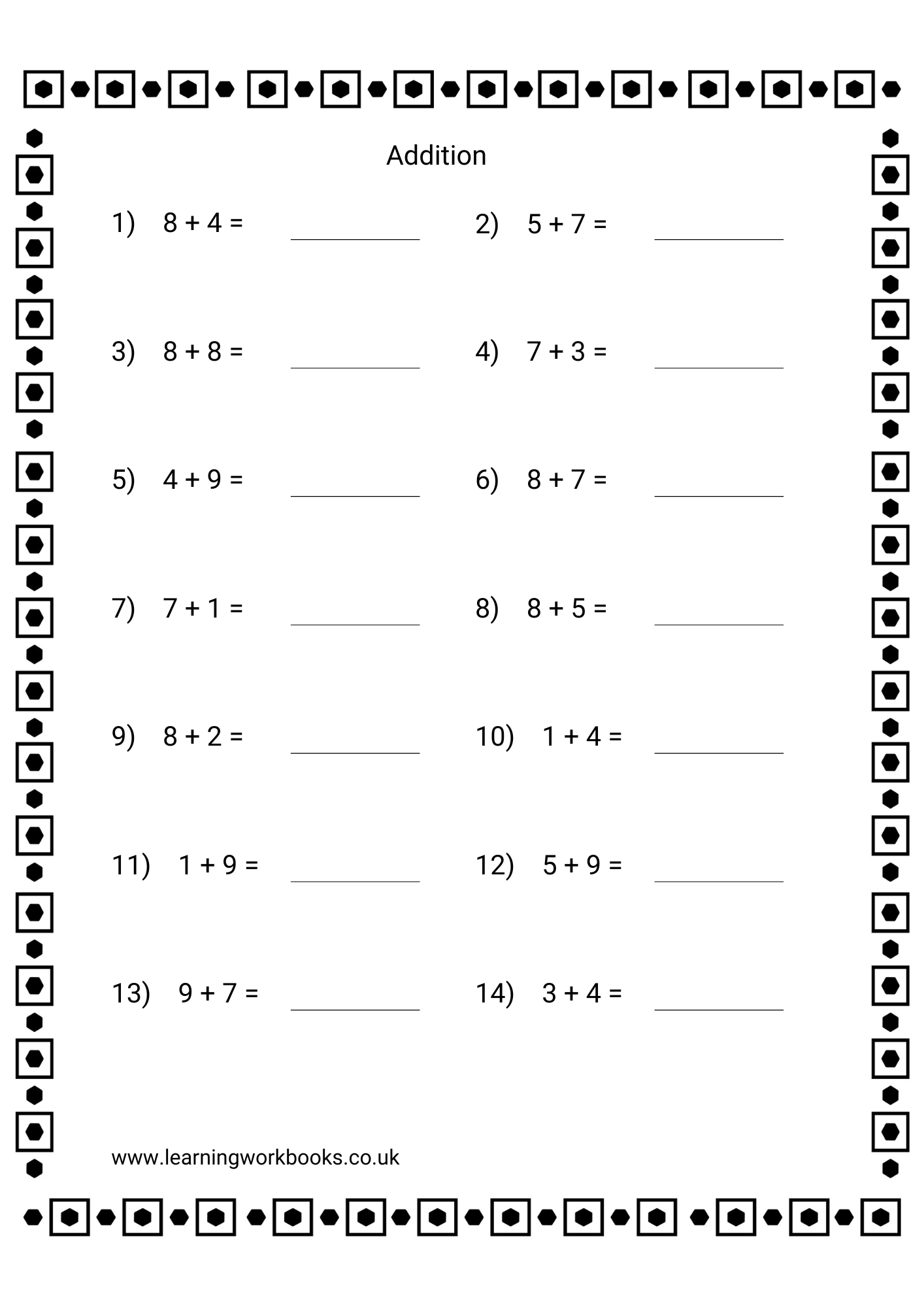 Adding Single Digits Workbook 2 (downloadable digital product)