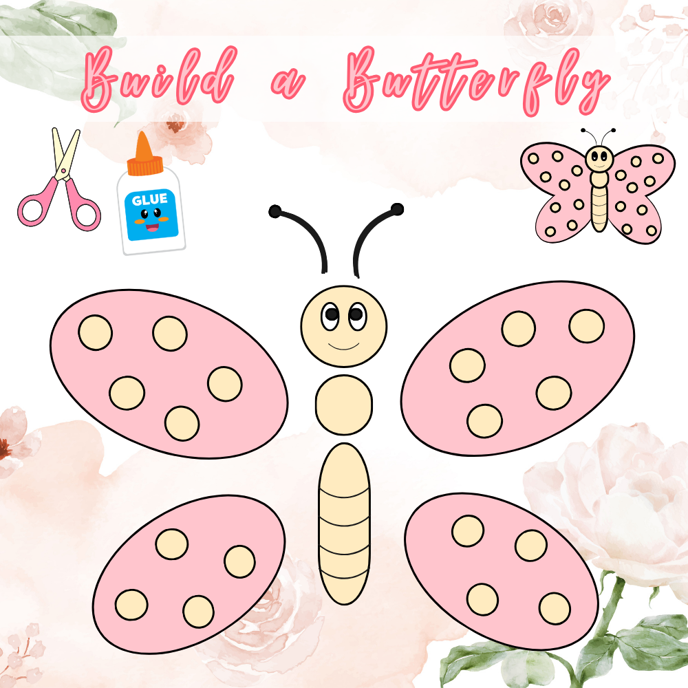Build a Butterfly Arts and Crafts Template (downloadable digital product)