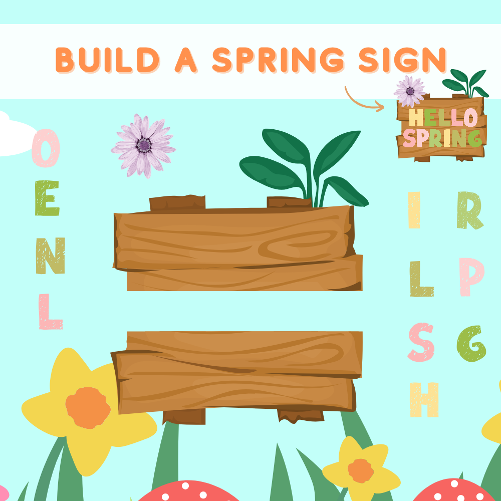 Build a Spring Sign Arts and Crafts Template (downloadable digital product)