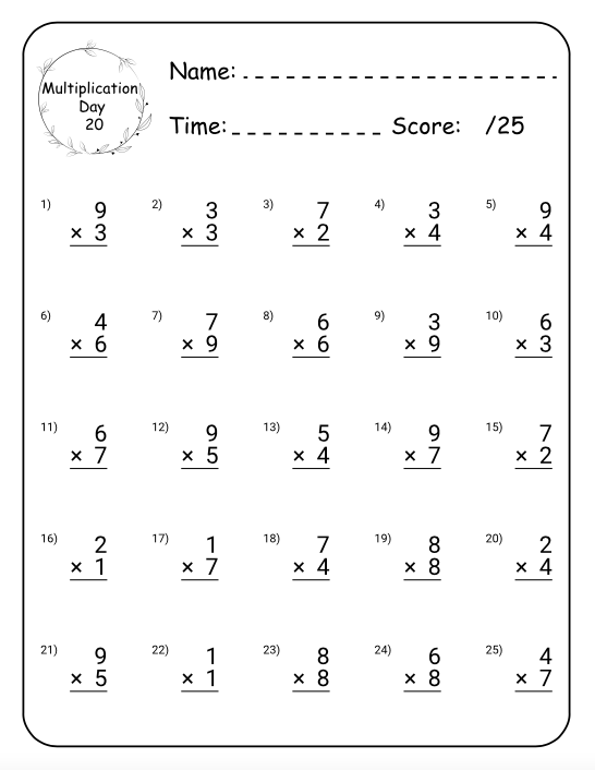 Maths Workbook: Multiplication (100 Downloadable Sheets of Times Tables Practice)