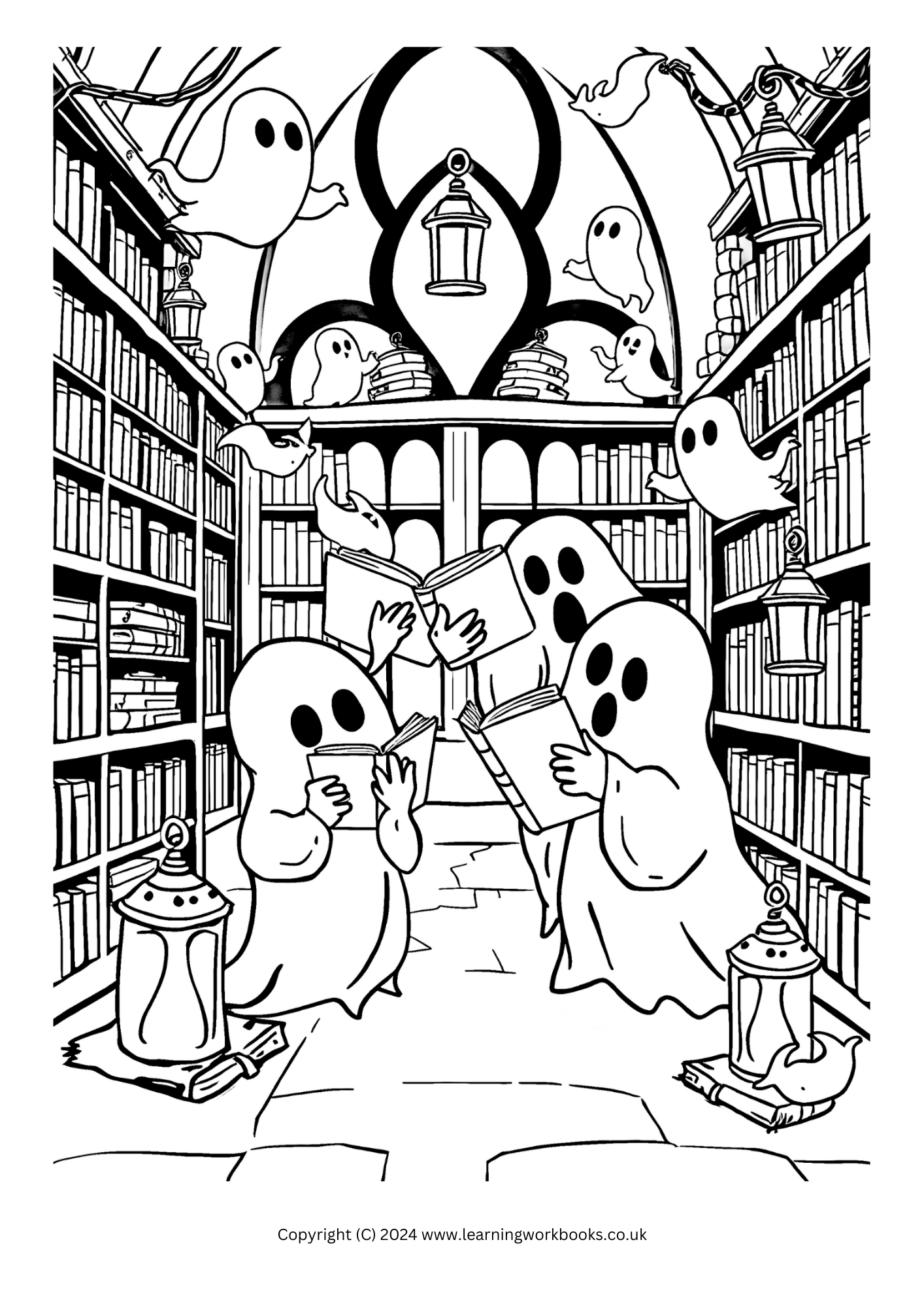 Sweet Ghost Friends Halloween Colouring Book (downloadable digital product)