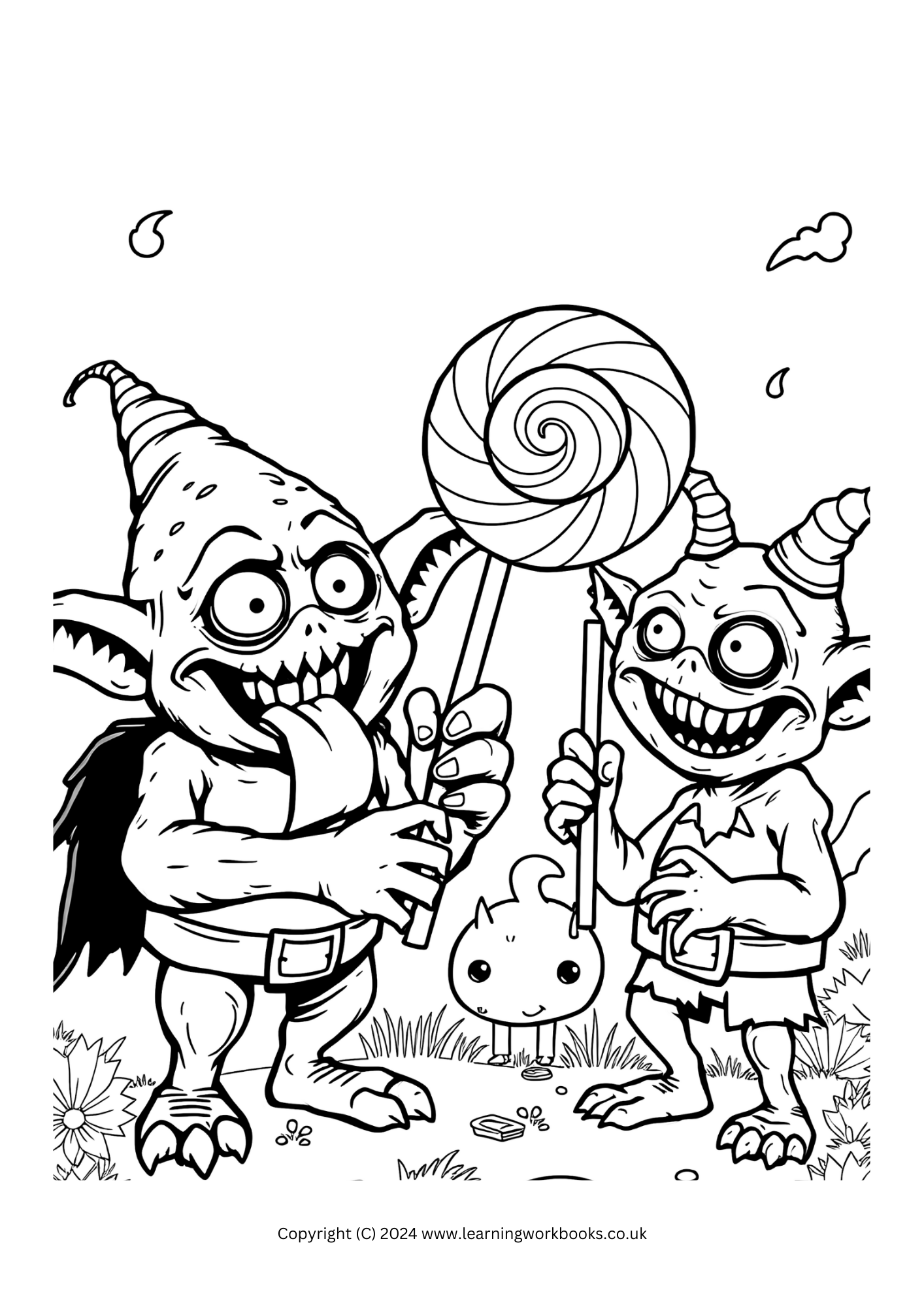 Candy Goblin Friends Halloween Colouring Book (downloadable digital product)
