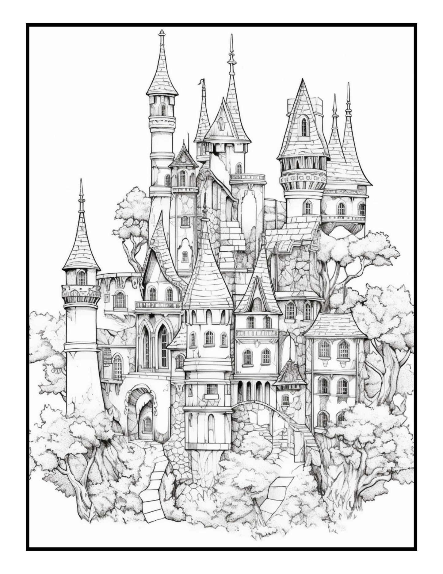 Castles Colouring Book 1 (downloadable digital product)