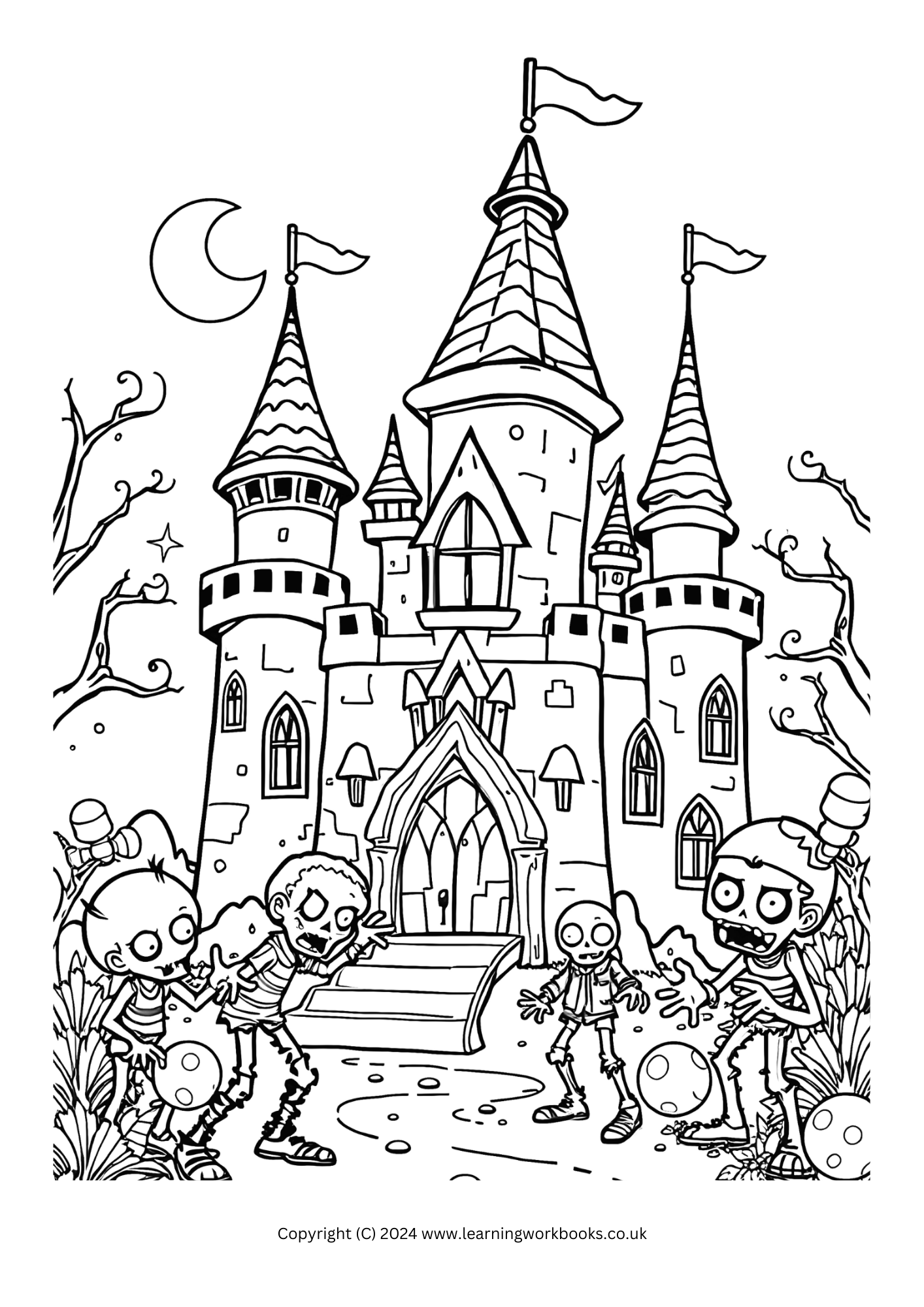 Cartoon Zombies Halloween Colouring Book (downloadable digital product)