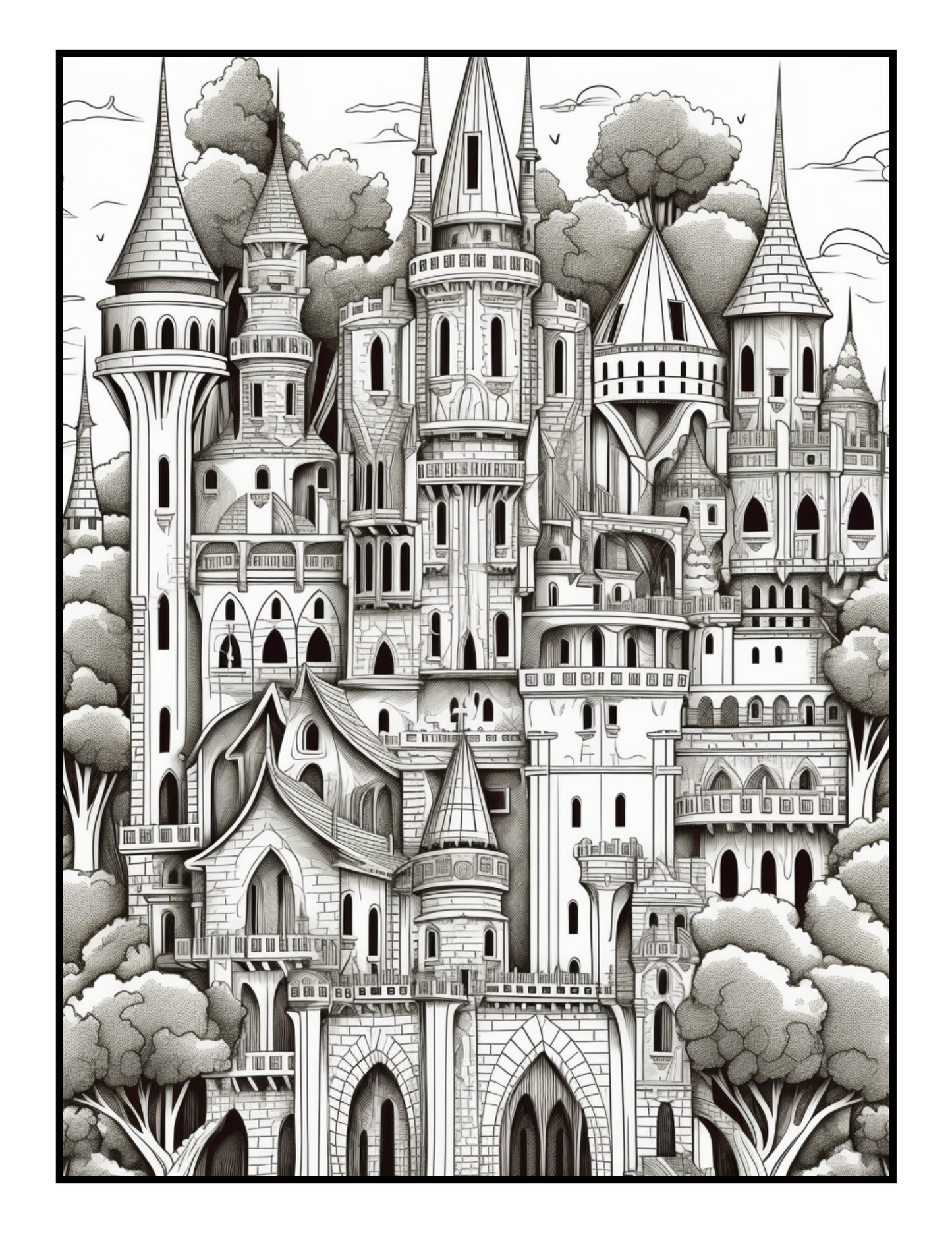 Castles Colouring Book 1 (downloadable digital product)