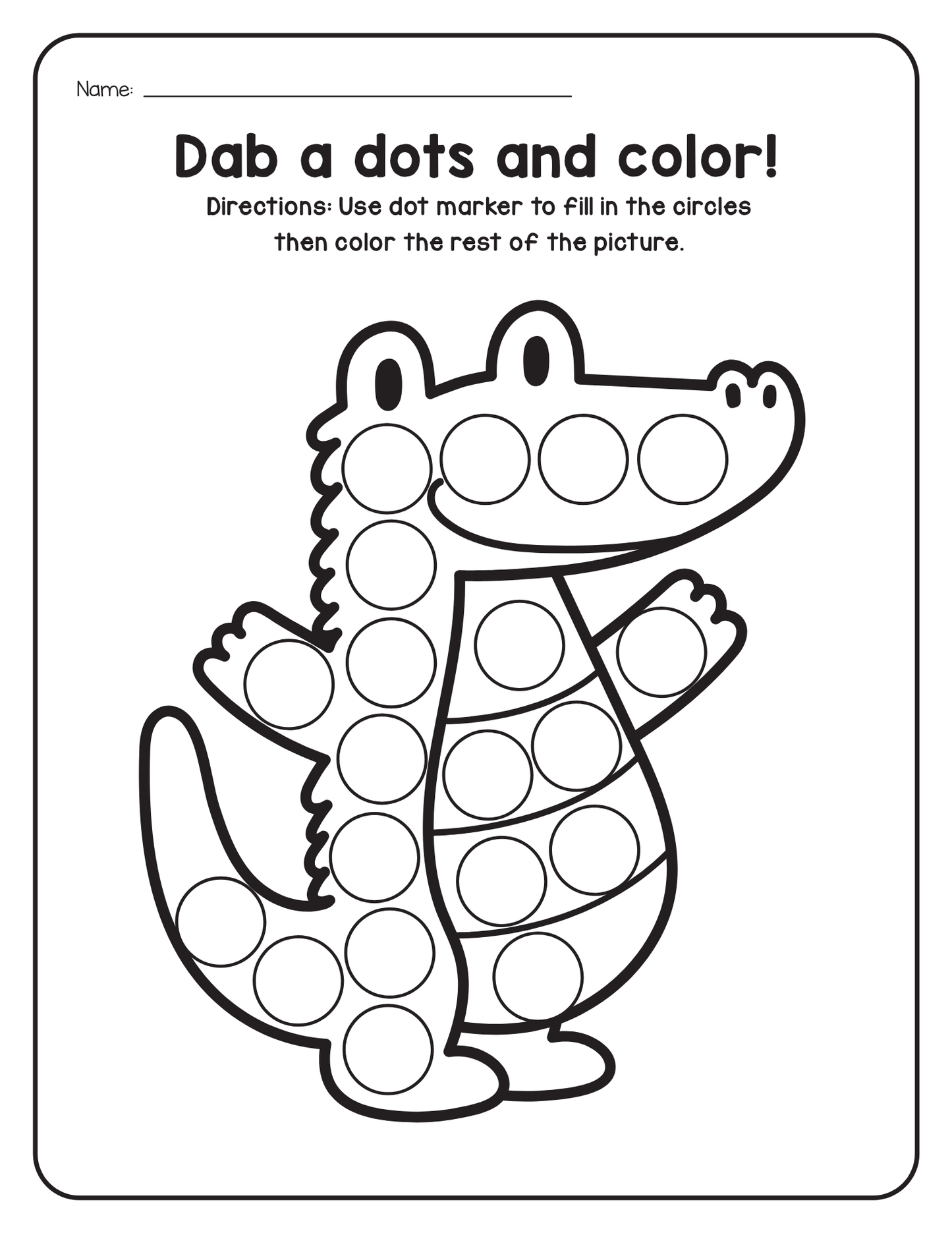 A to Z Animals Dot Marker Book (downloadable digital product)