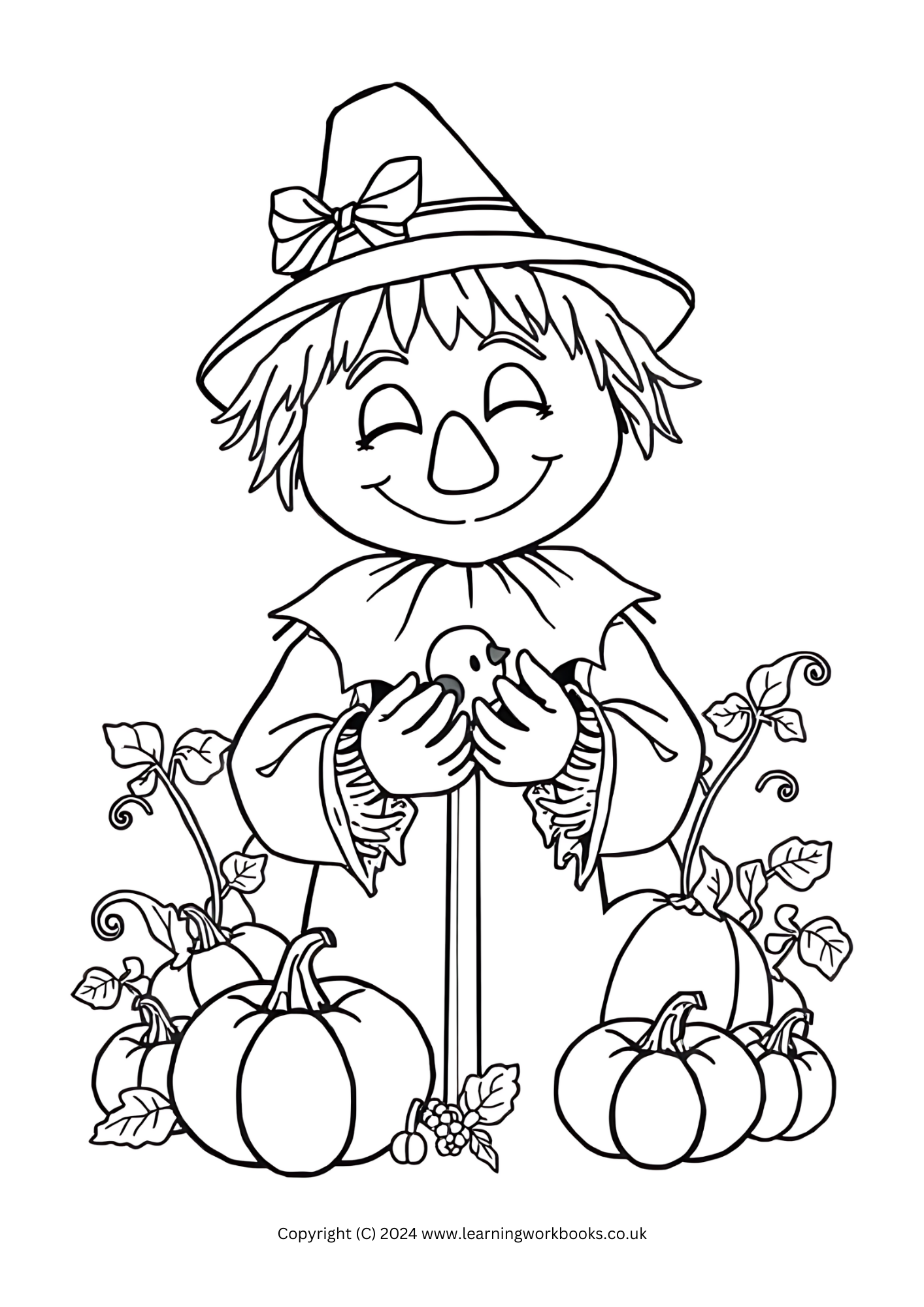 Friendly Scarecrows Halloween Colouring Book (downloadable digital product)