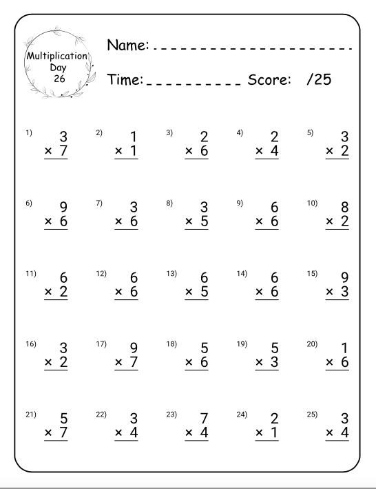 Maths Workbook: Multiplication (100 Downloadable Sheets of Times Tables Practice)