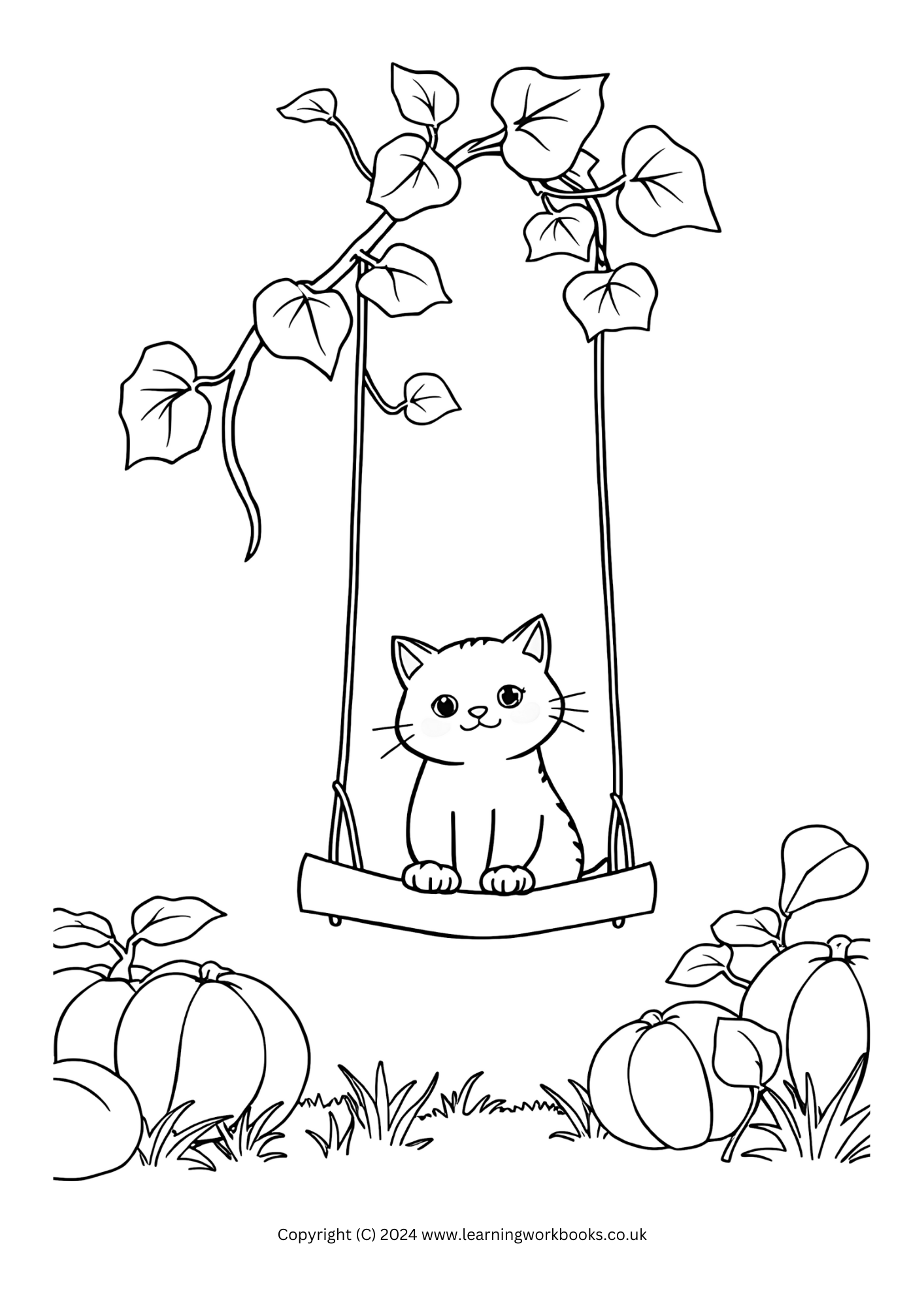 Happy Black Cats Halloween Colouring Book (downloadable digital product)