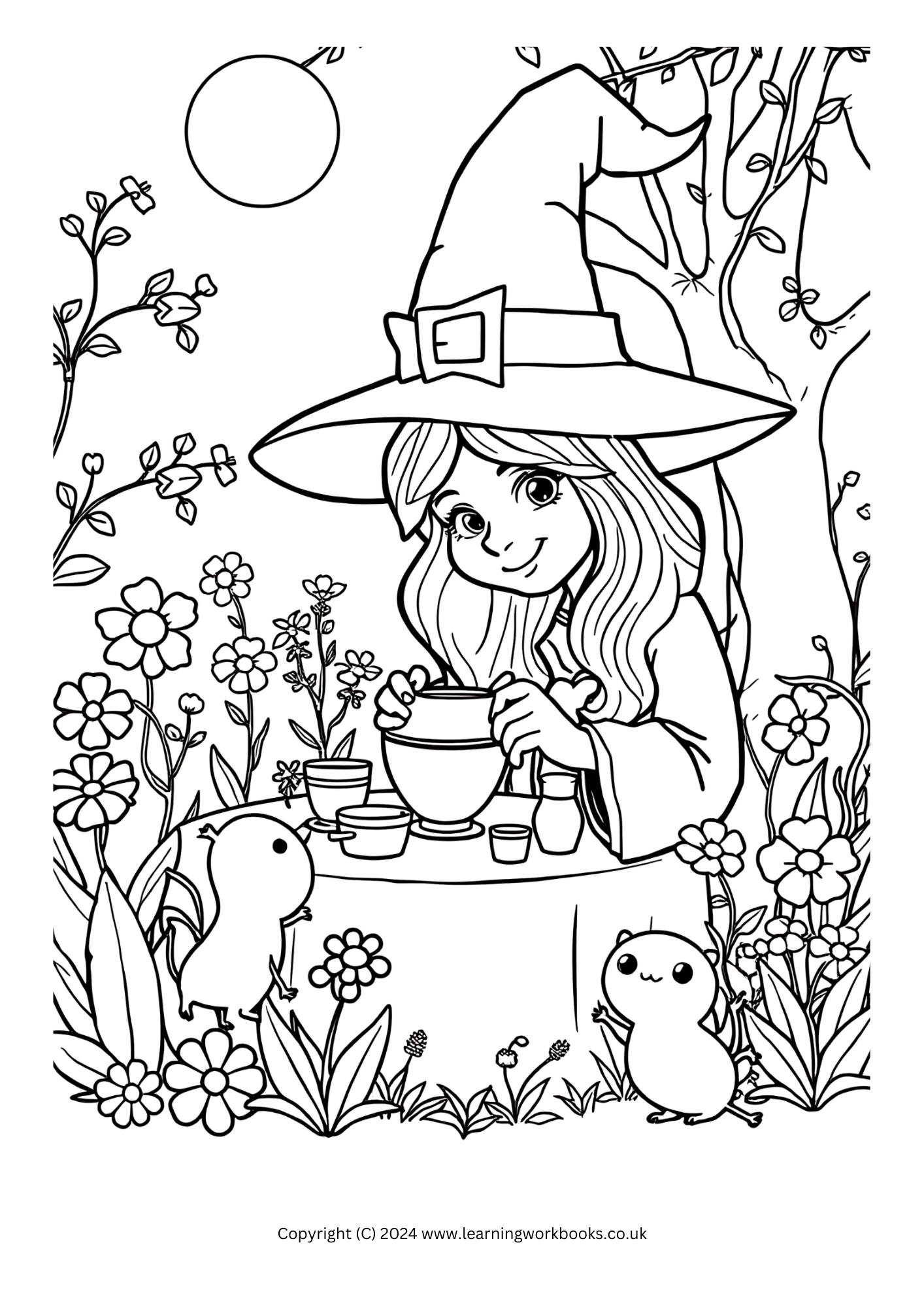 The Witch's Garden Halloween Colouring Book (downloadable digital product)