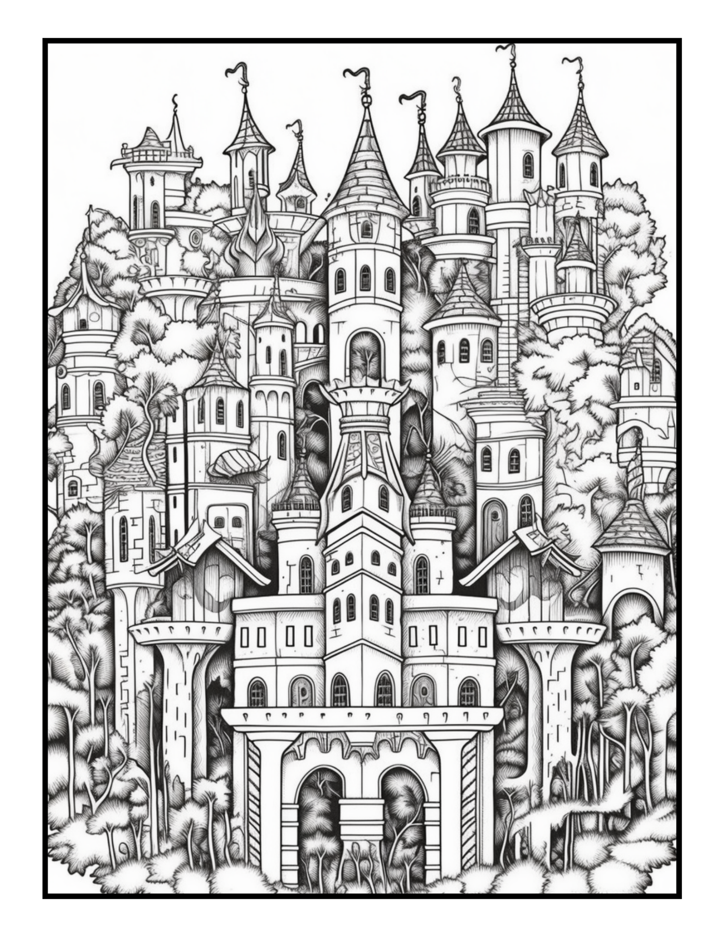 Castles Colouring Book 1 (downloadable digital product)