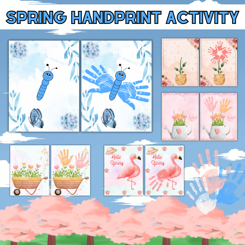 Spring Handprint Activity Booklet (downloadable digital product)