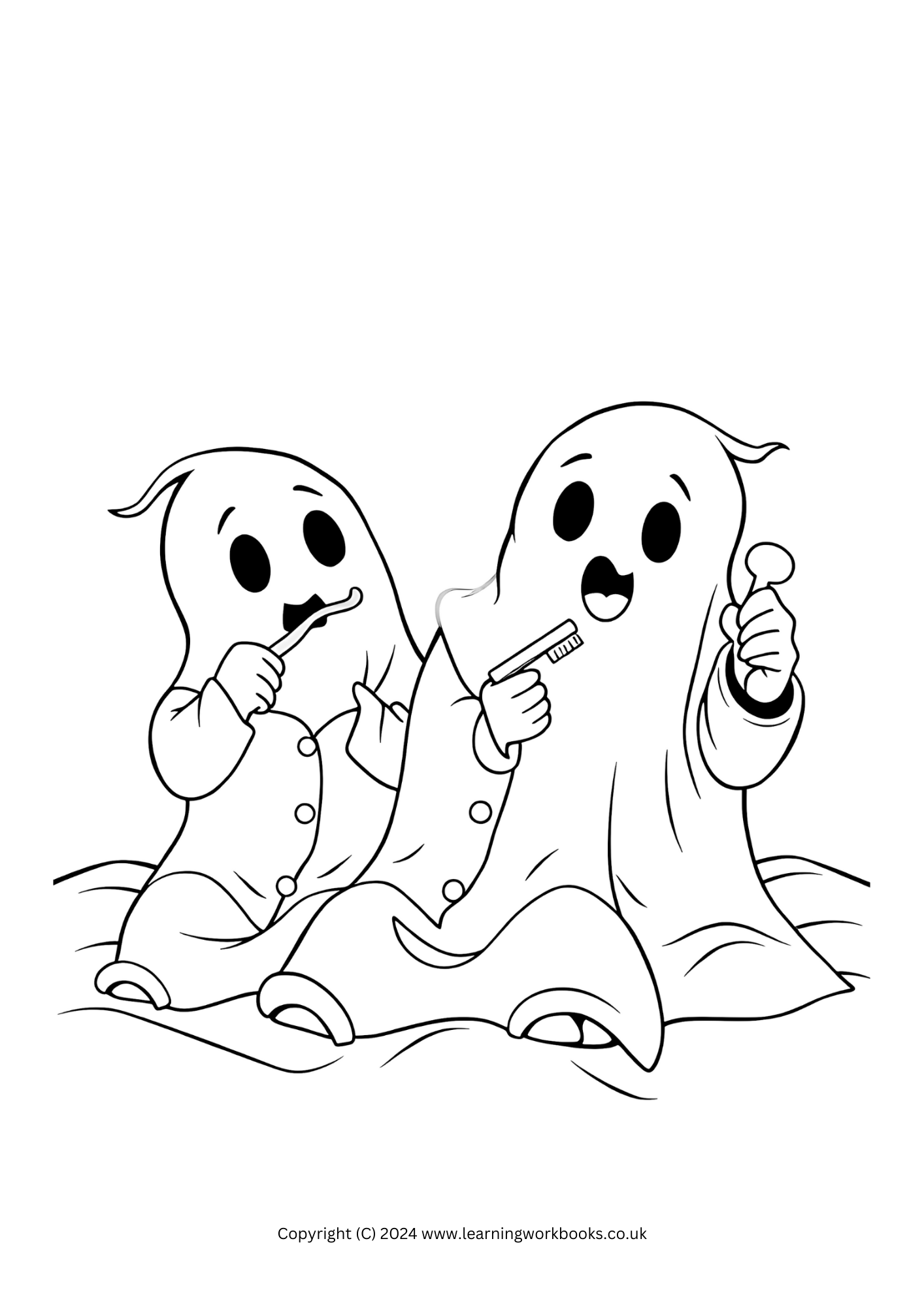 Ghosts in Pyjamas Halloween Colouring Book (downloadable digital product)