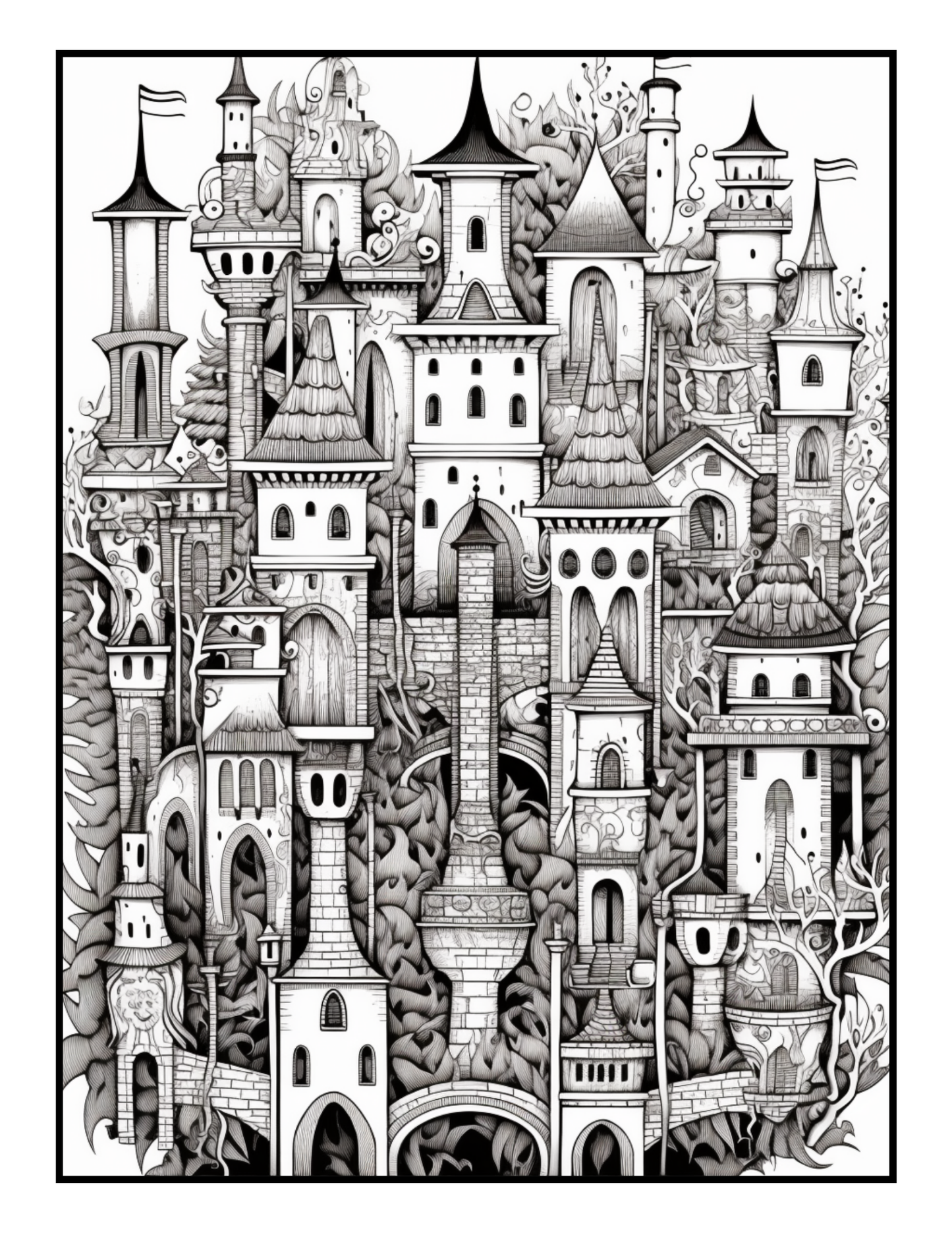 Castles Colouring Book 1 (downloadable digital product)