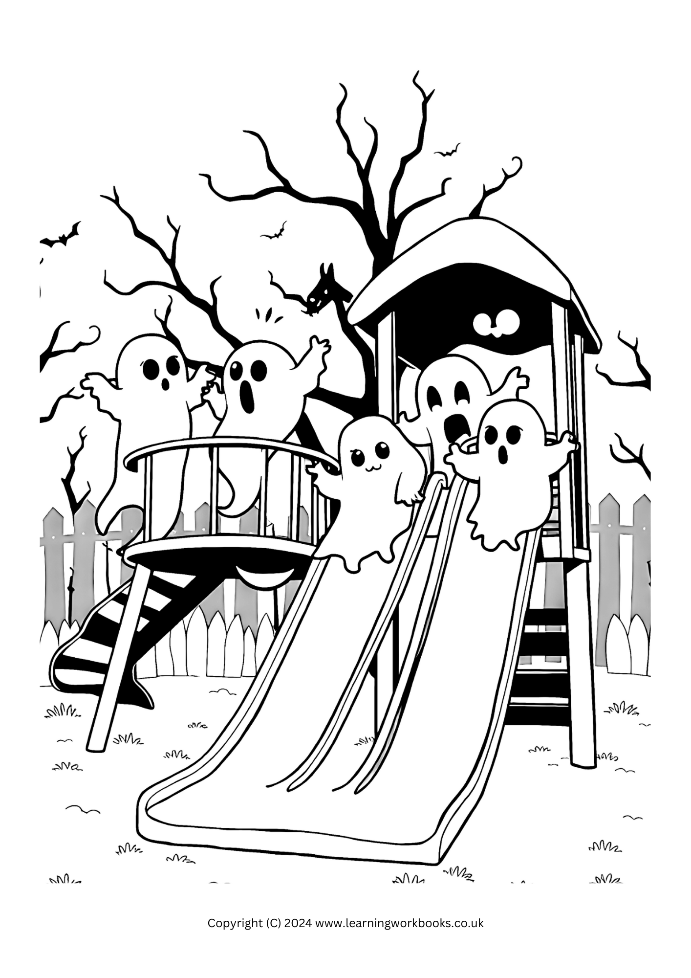 Sweet Ghost Friends Halloween Colouring Book (downloadable digital product)