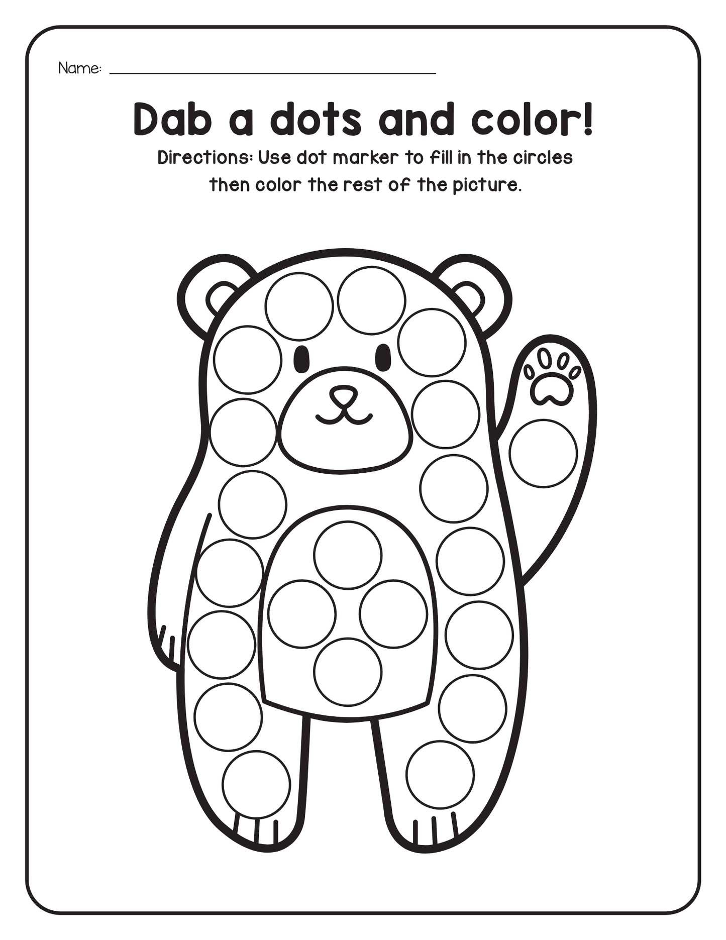 A to Z Animals Dot Marker Book (downloadable digital product)