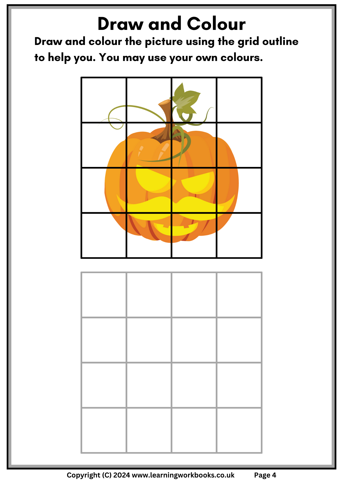 Draw and Colour Halloween Pictures Book 1 (downloadable digital product)