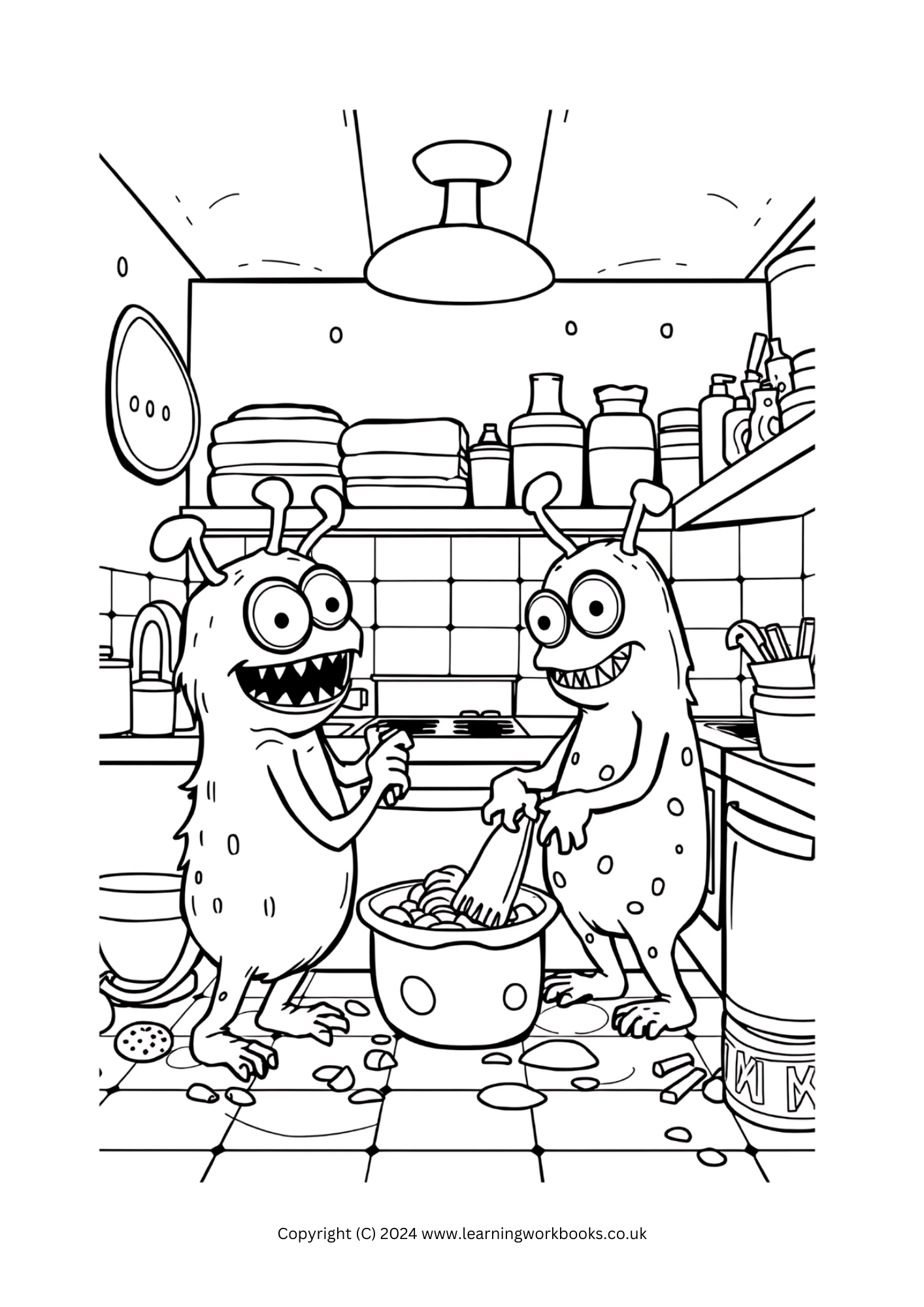 Monster Bakery Halloween Colouring Book (downloadable digital product)