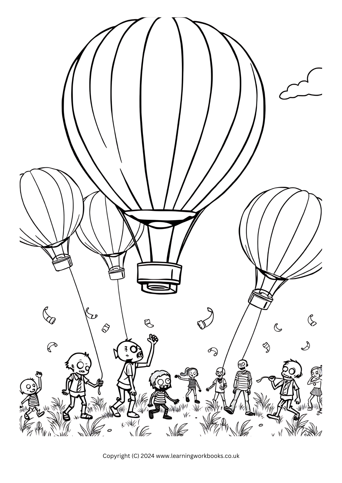 Cartoon Zombies Halloween Colouring Book (downloadable digital product)
