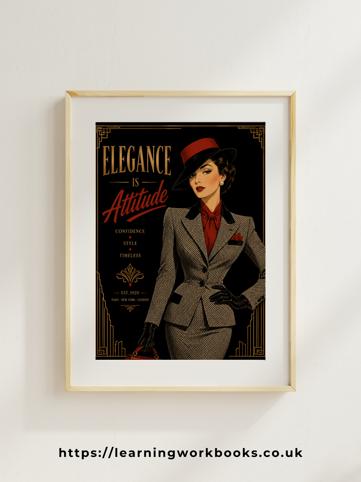 Vintage Art Deco Fashion Illustration / Vintage Women Printable Art 3 / Premium Printable Digital Download / High Resolution for High Quality Printing