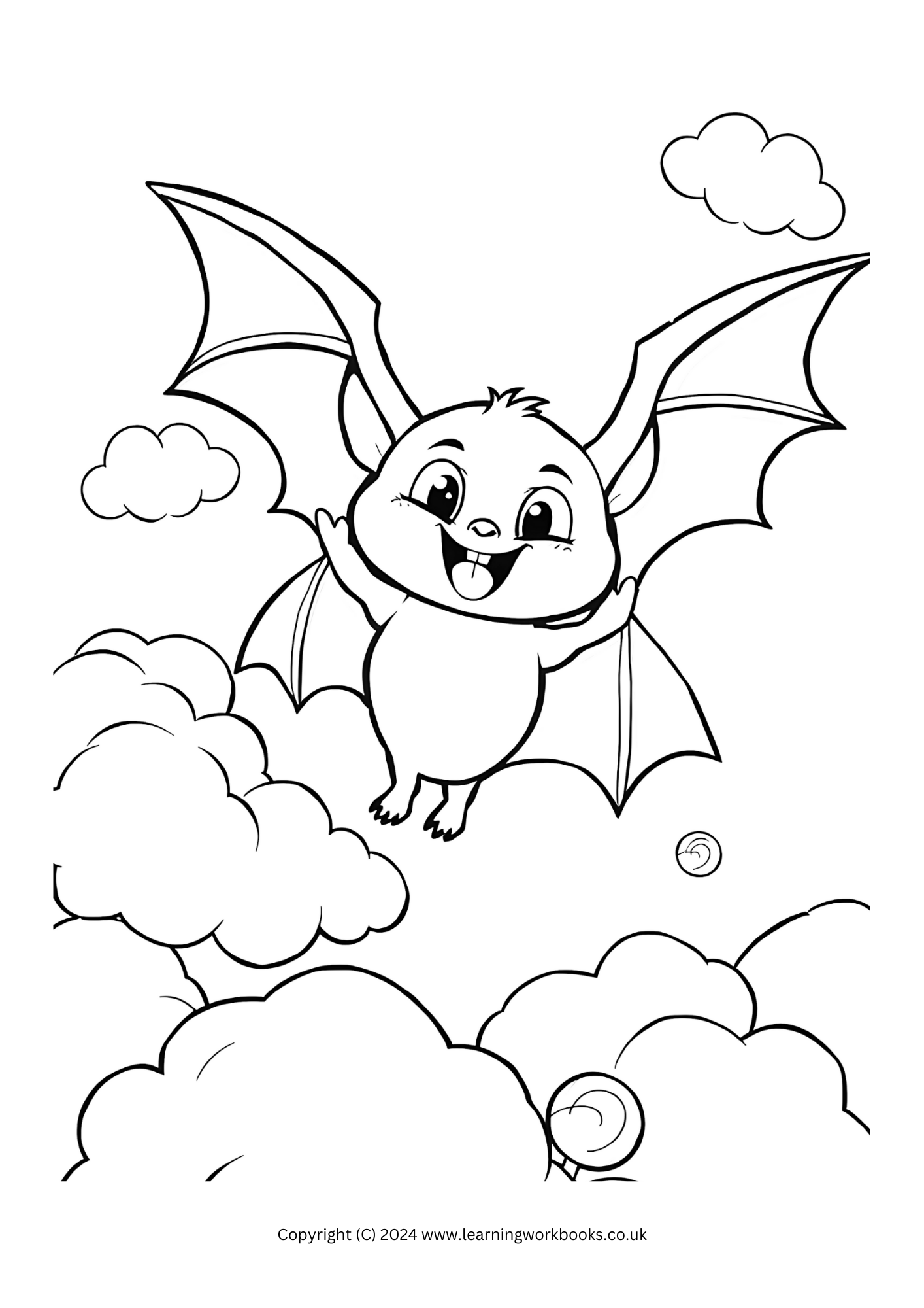 Cute Bat Friends Halloween Colouring Book (downloadable digital product)