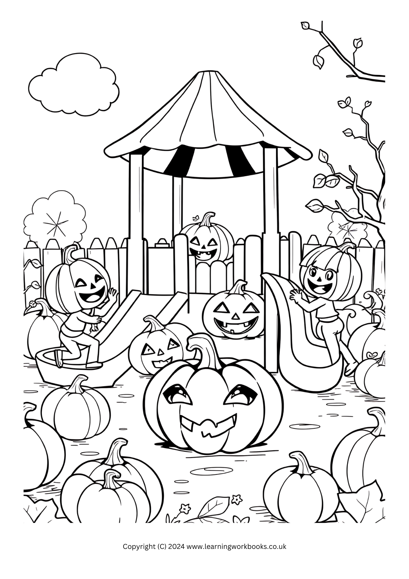 Jack-O-Lantern Town Halloween Colouring Book (downloadable digital product)