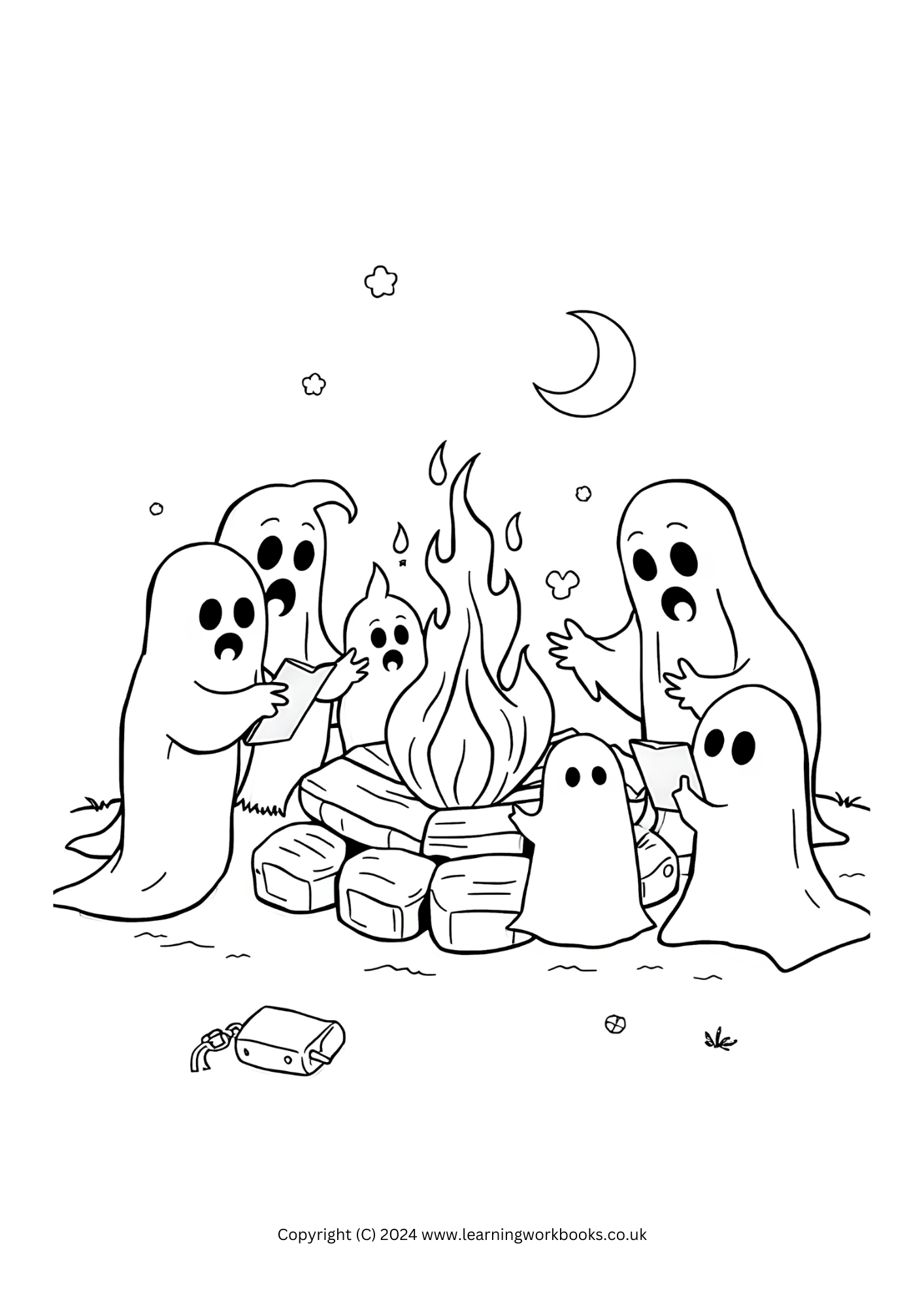 Sweet Ghost Friends Halloween Colouring Book (downloadable digital product)