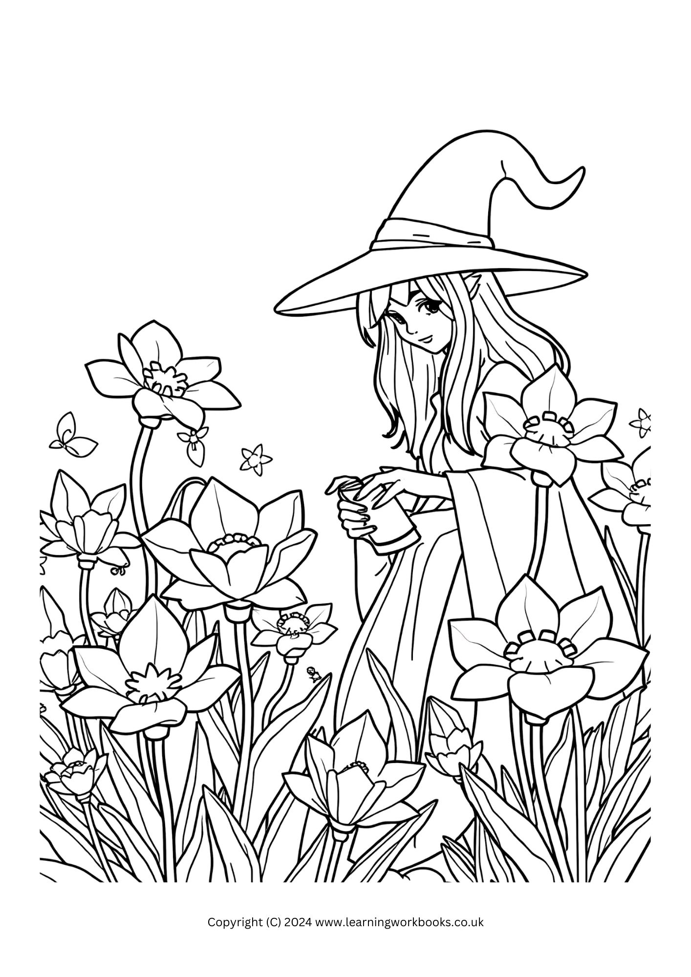 The Witch's Garden Halloween Colouring Book (downloadable digital product)