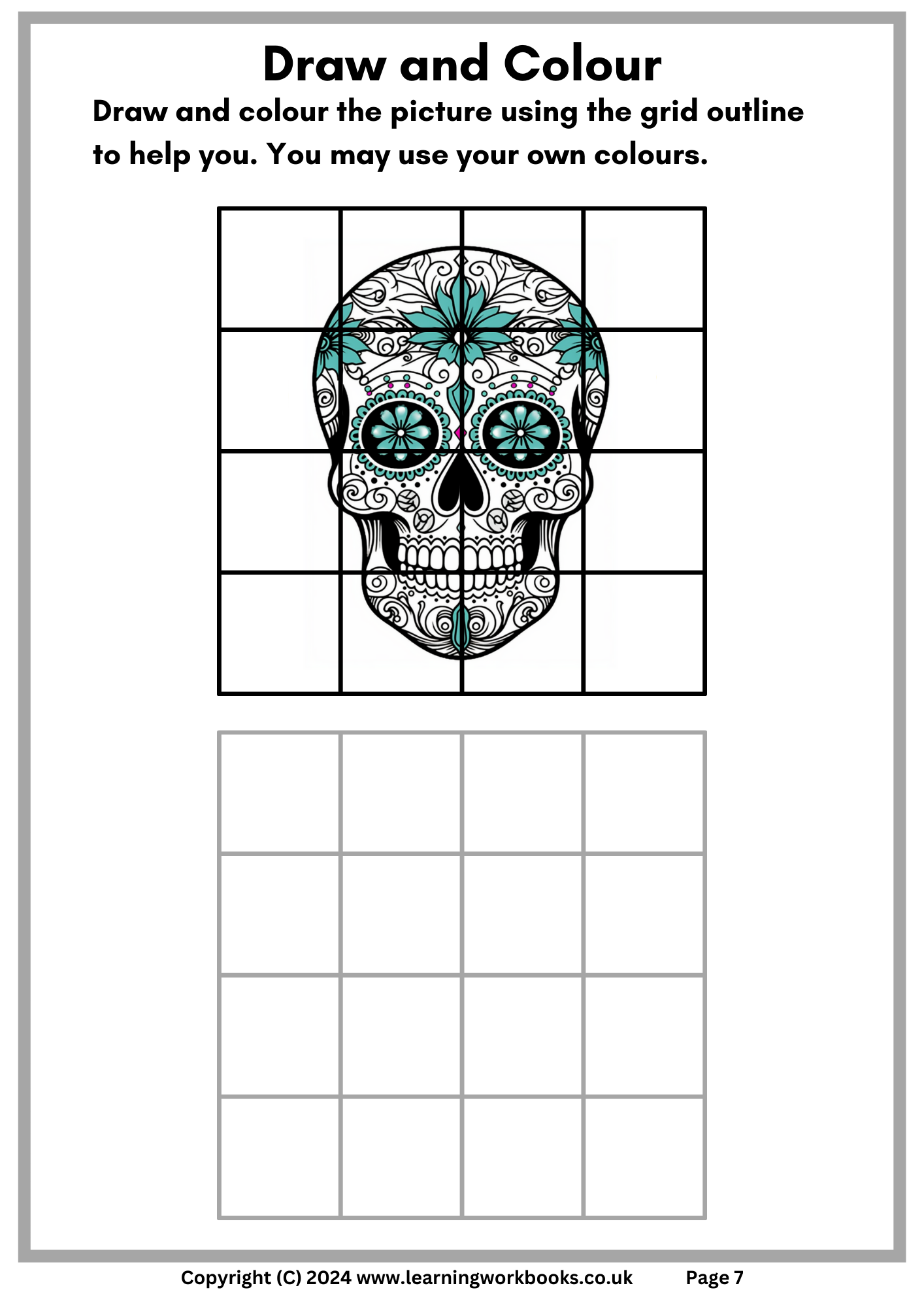 Draw and Colour Sugar Skulls (downloadable digital product)